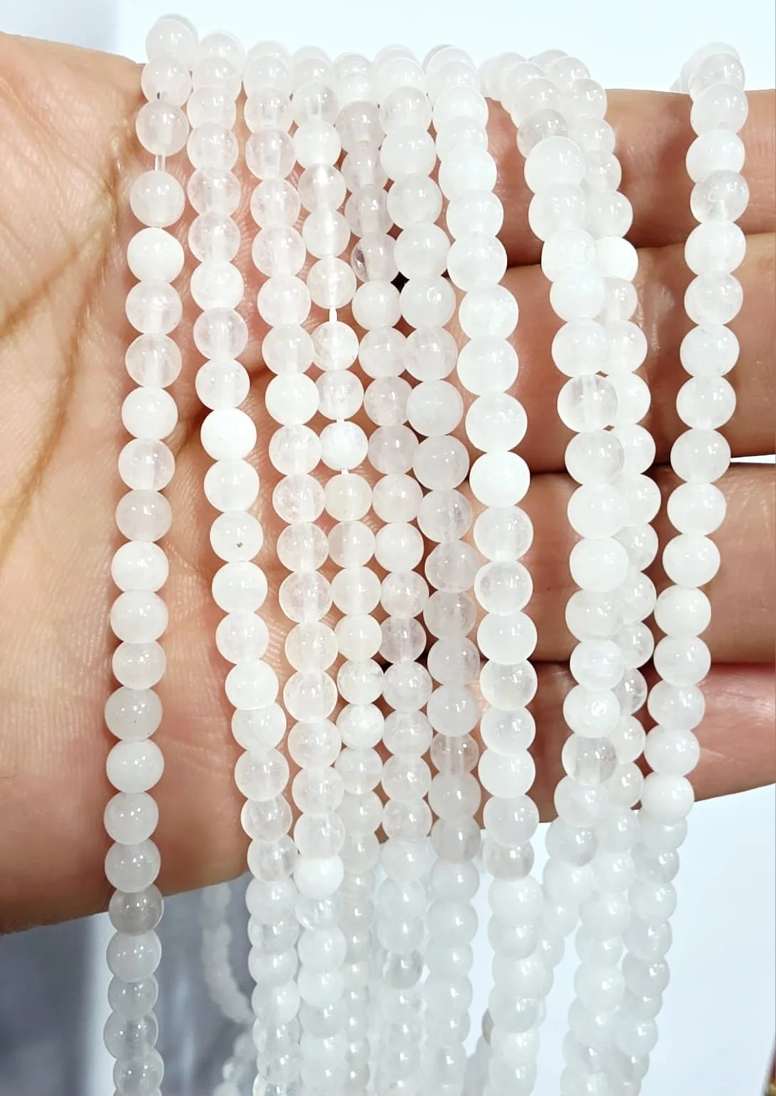 Tira de piedras de Cuarzo Blanco N°4