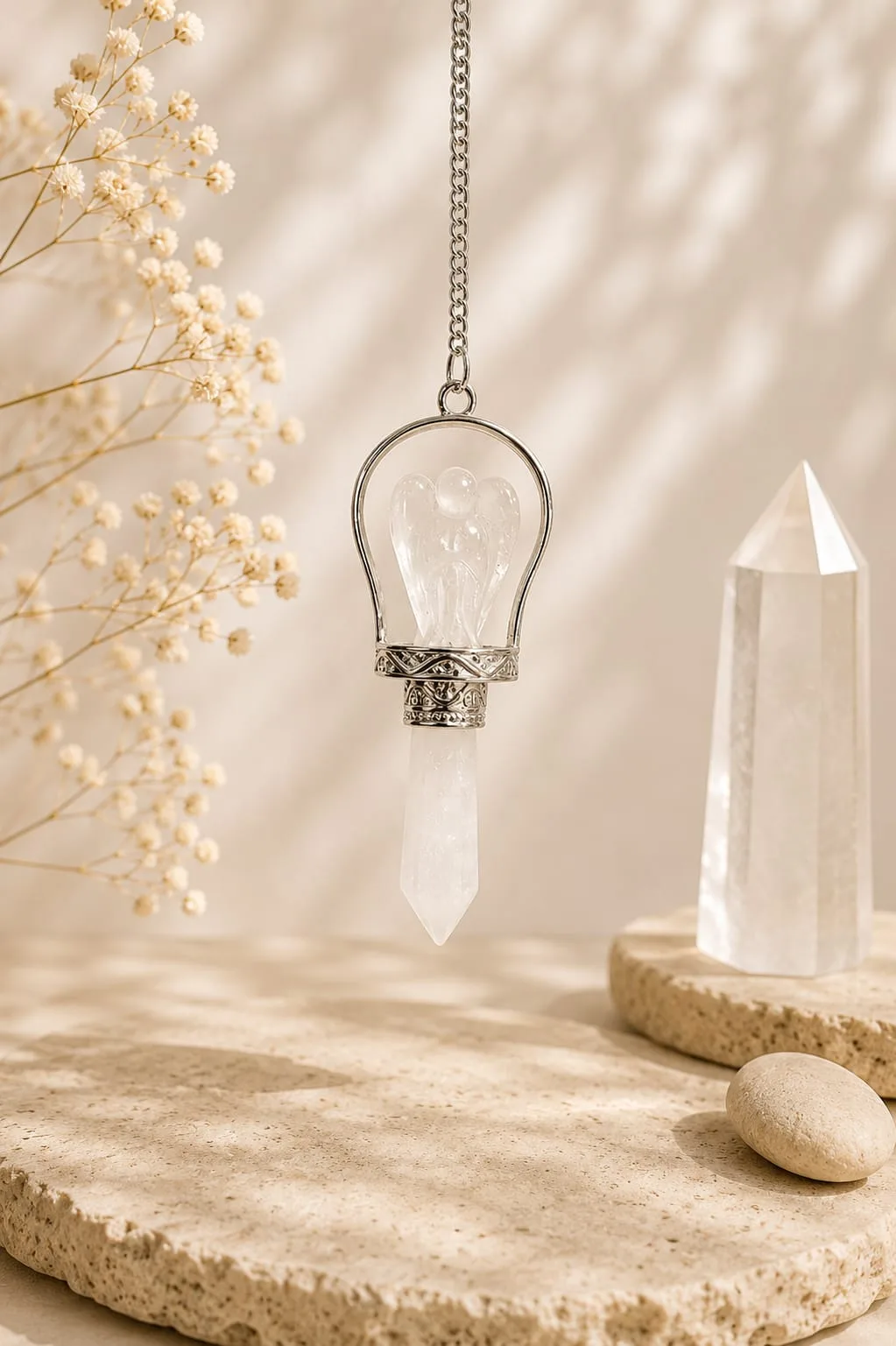 Péndulo Ángel Cuarzo Cristal