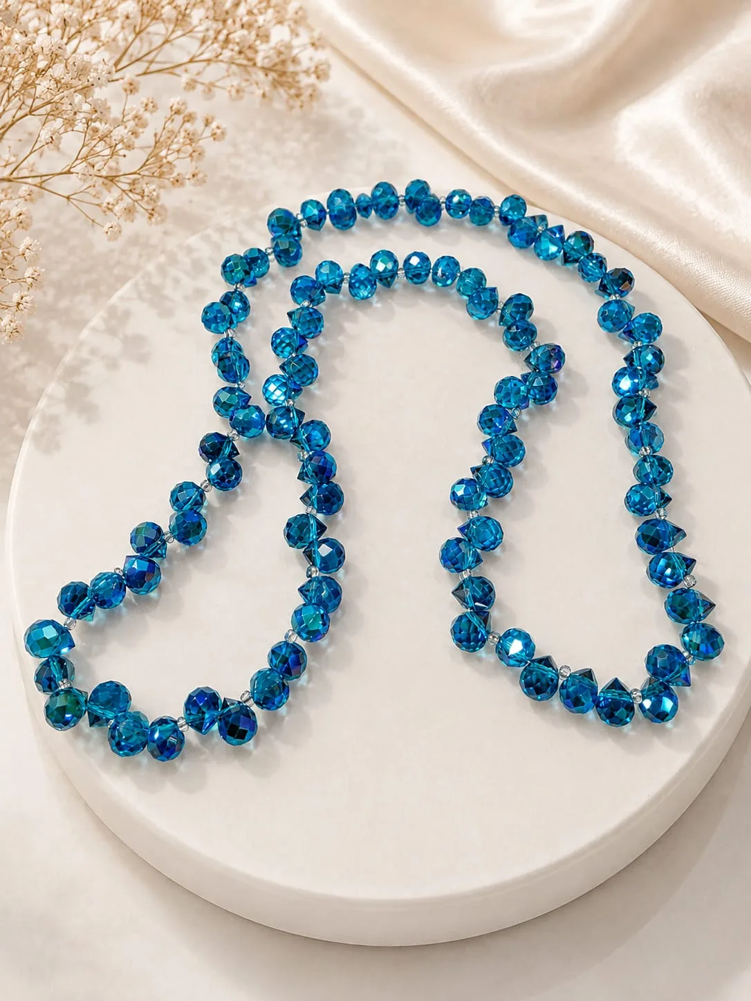 Cuentas de Vidrio Tornasol Azul Turquesa 8mm