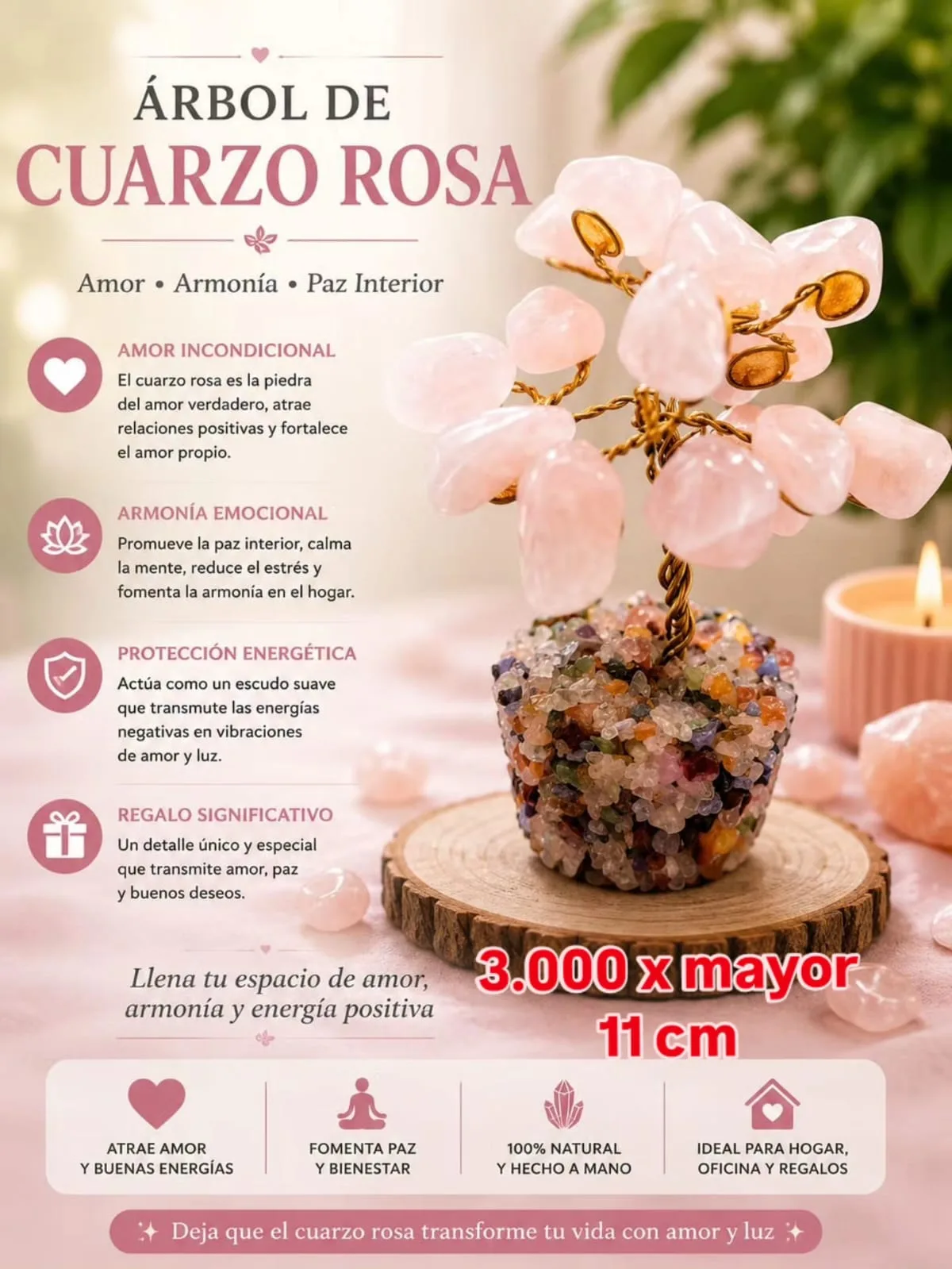 Árbol de Cuarzo Rosa