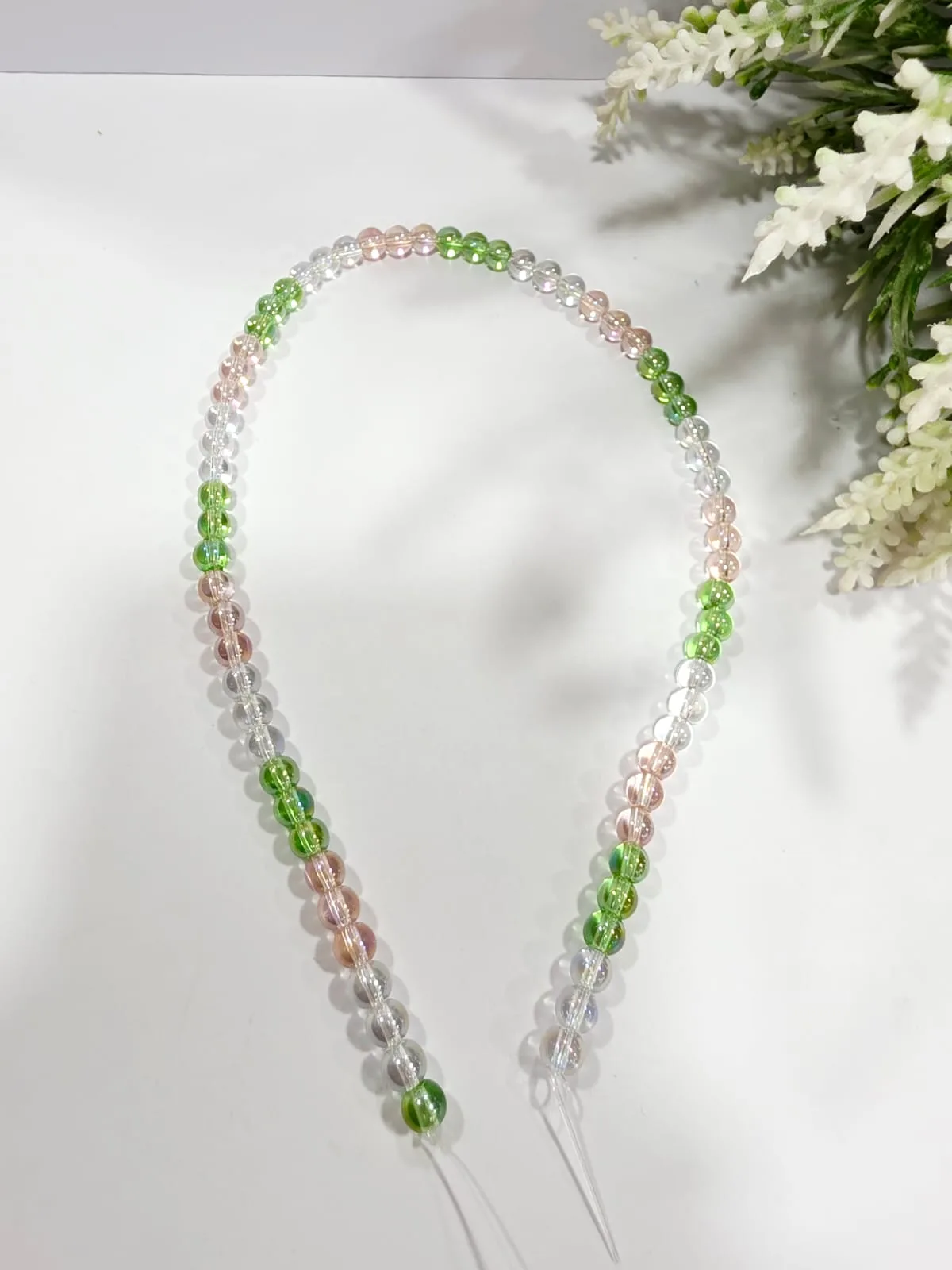 Collar de Perlas de Vidrio Multicolor Menta 6mm