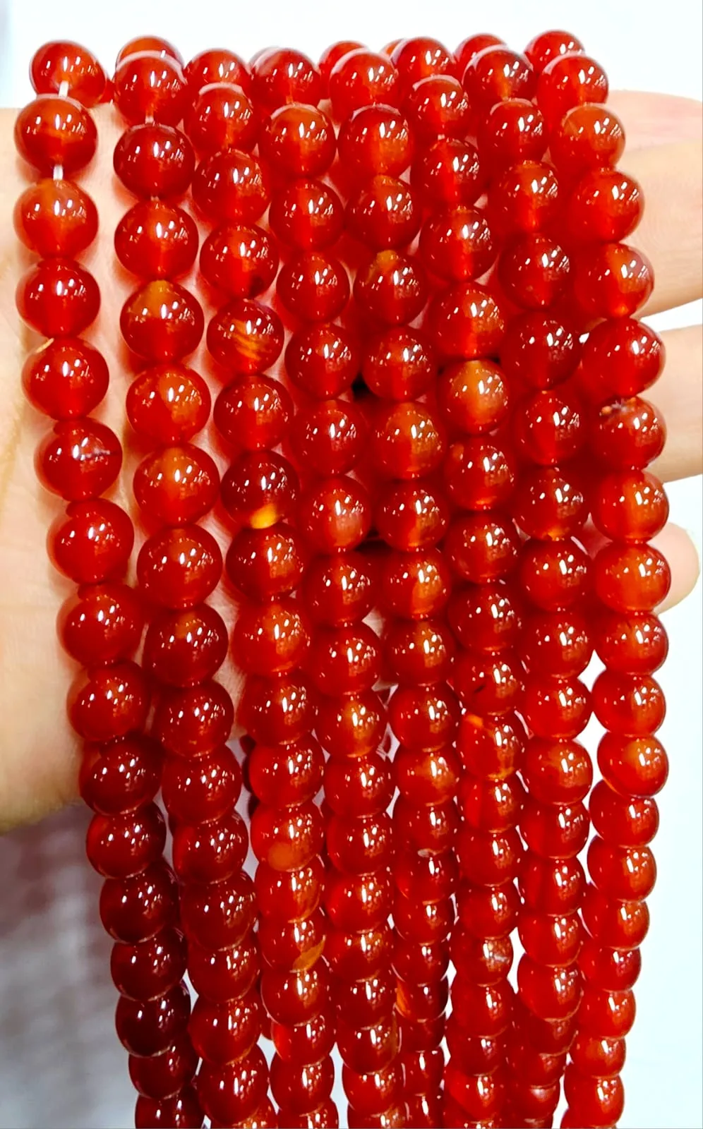 Tira de piedras de Cornalina N°8