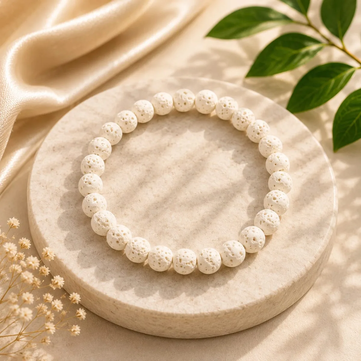 Pulsera de Volcánica Blanca