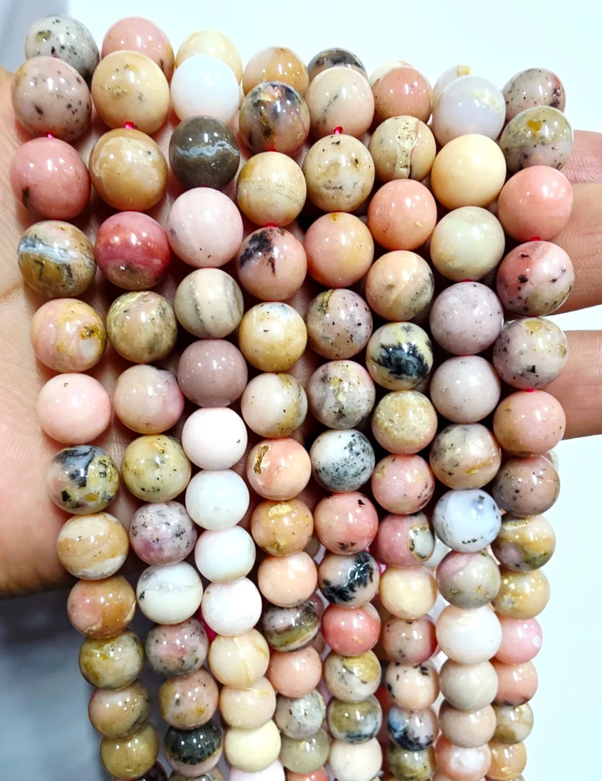 Tira de piedras de Ópalo rosado Clase A N°8