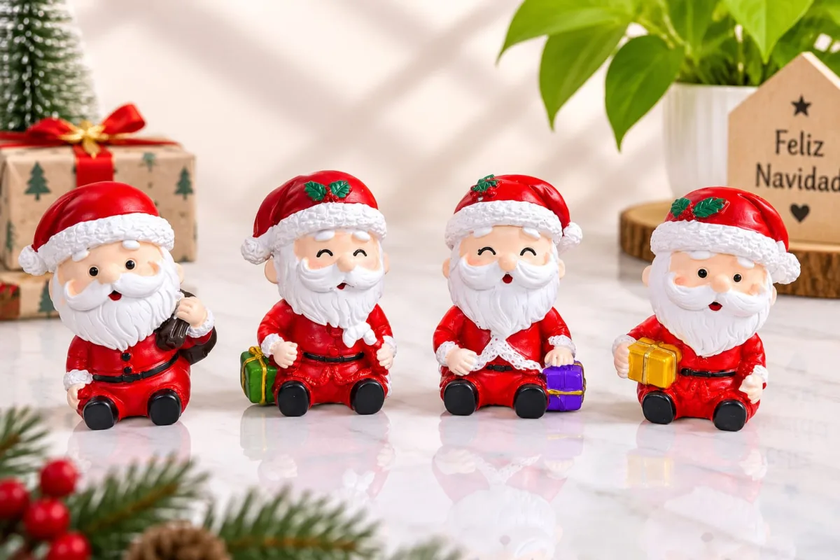 Figura de Papá Noel con Regalo Individual