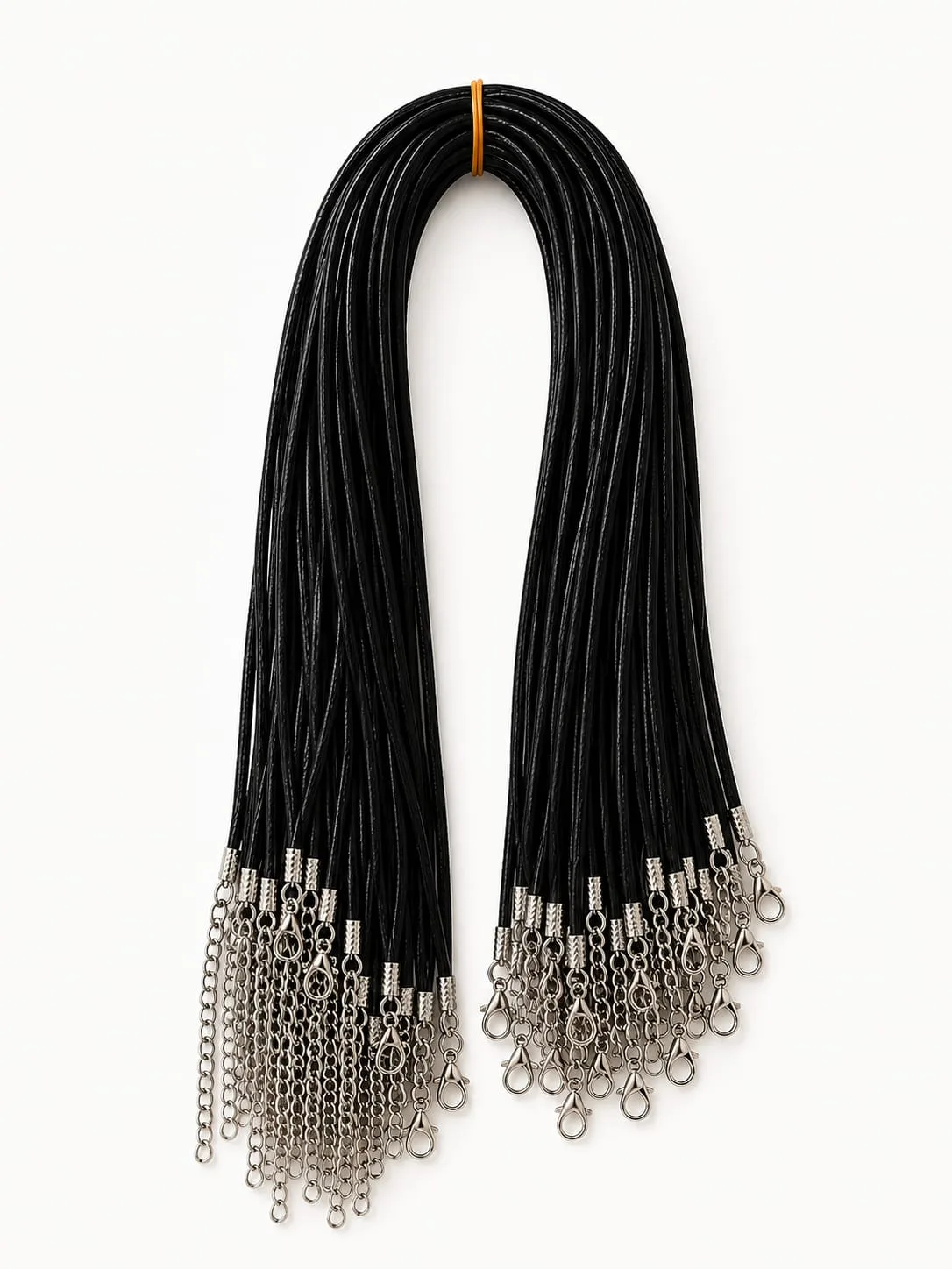 Pack de 100 Cordones para Collar Negro con Broche