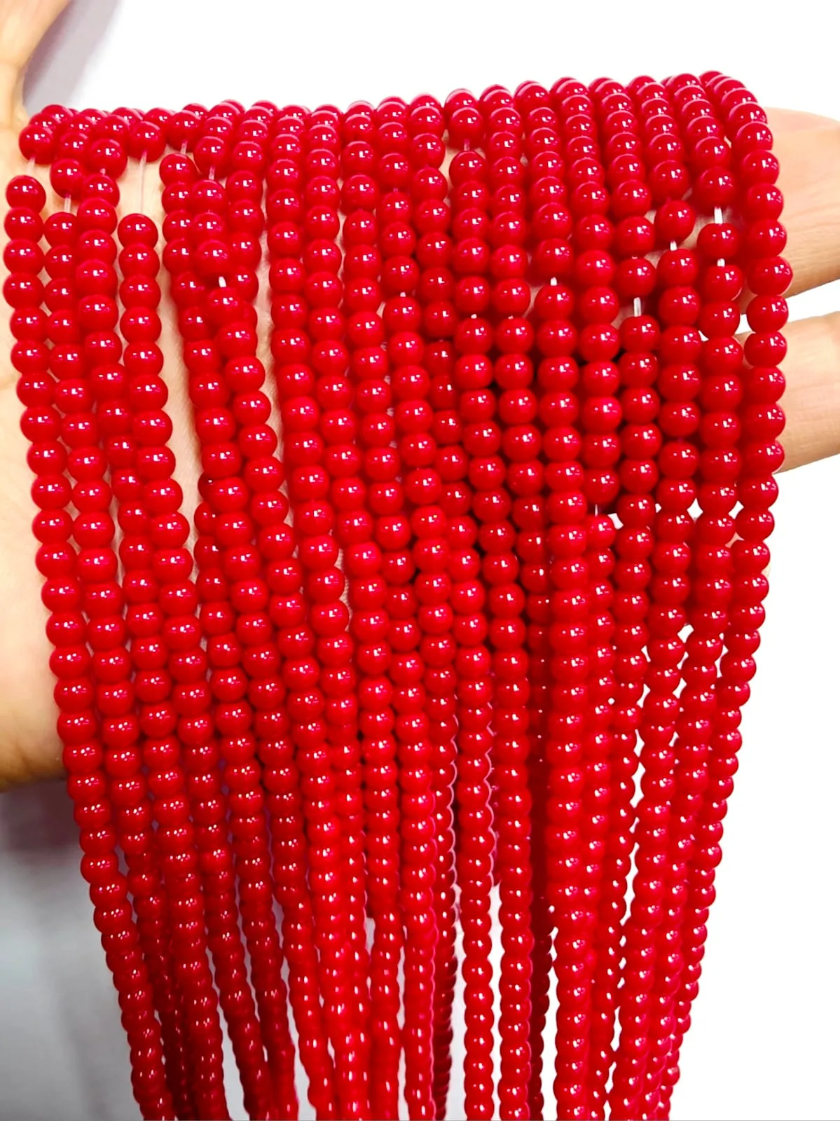 Tira de piedras de Jade Rojo N°4