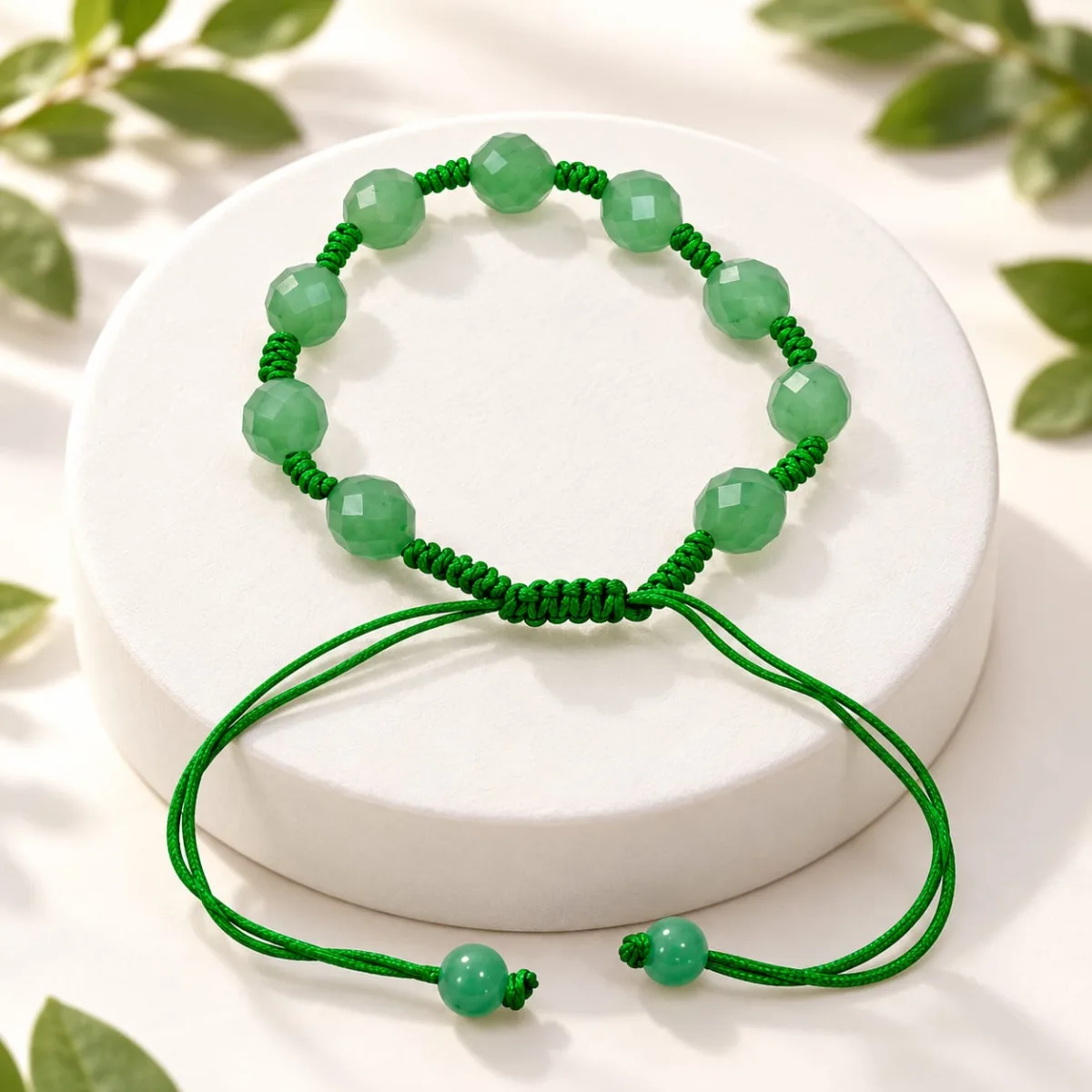 Pulsera Facetada Aventurina Verde 8 mm