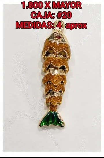 Colgante de Rodio - Pez dorado/naranja texturado