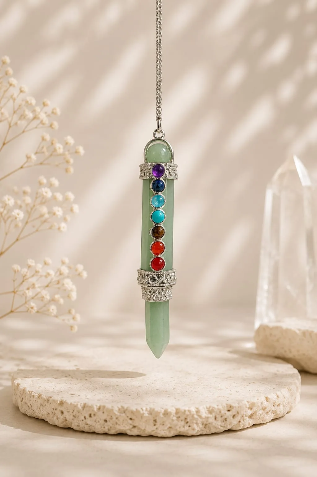 Péndulo Reiki 7 Chakras - Jade