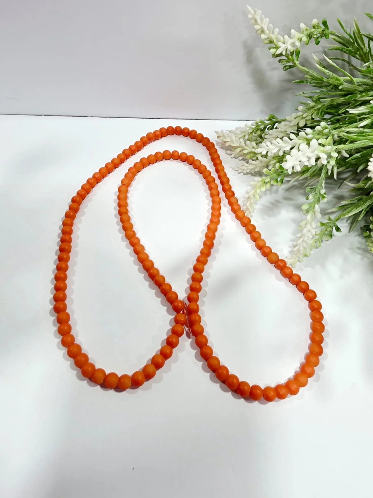 Cuentas de Vidrio Opaco Naranja 6mm