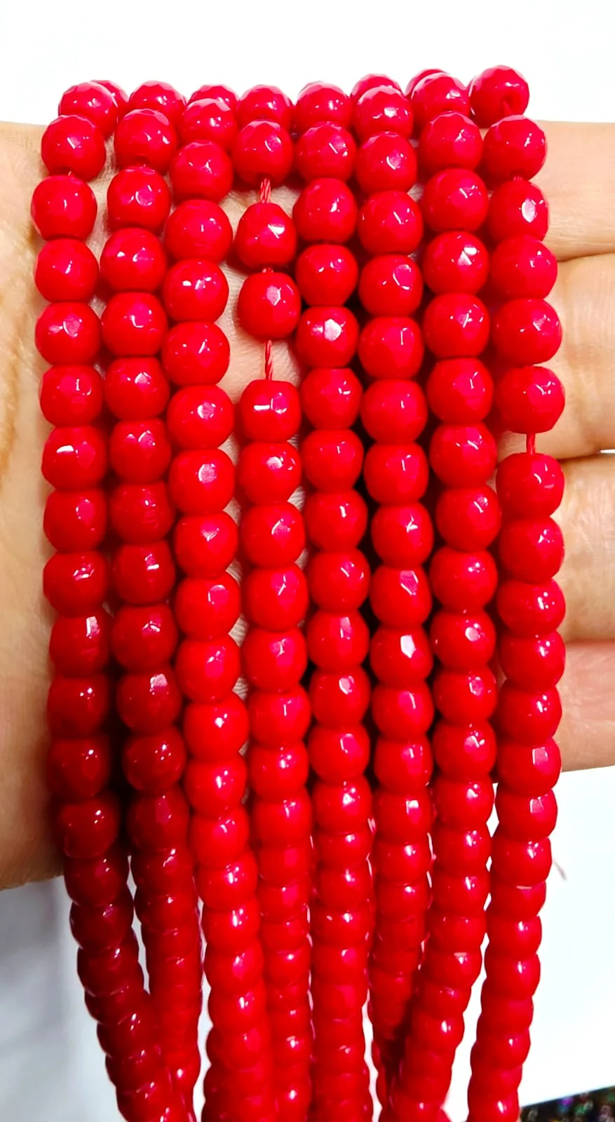 Tira de piedras de ágata roja N°6