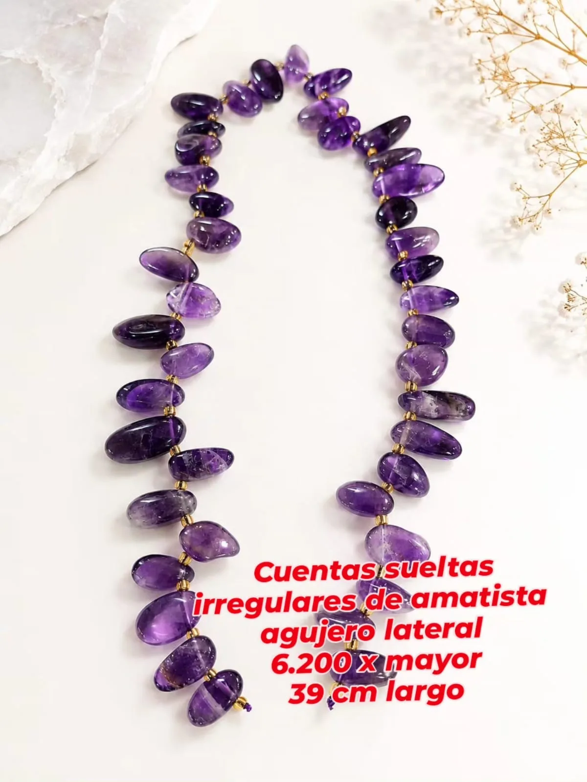 Cuentas sueltas irregulares de amatista