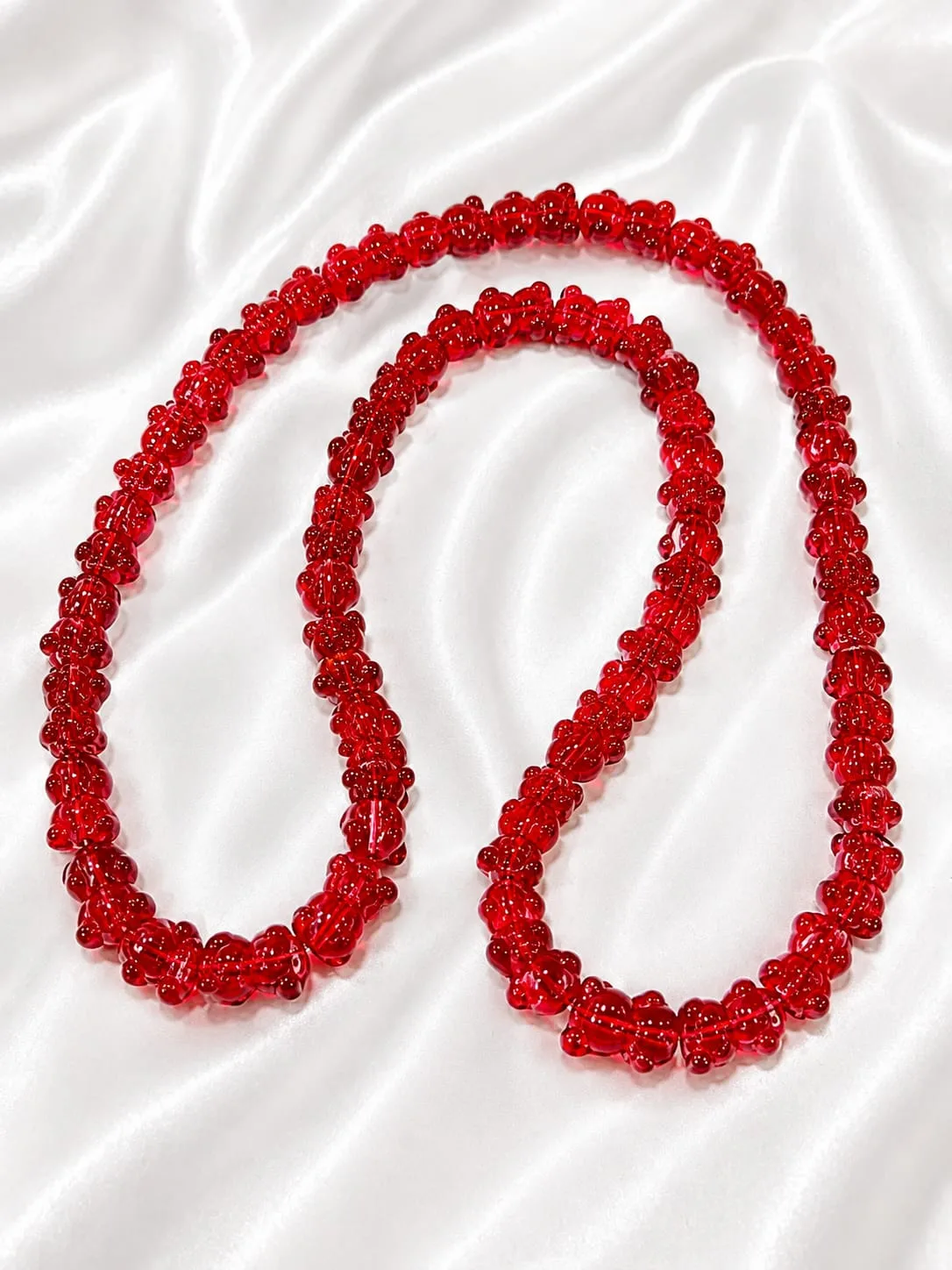 Cuentas de Vidrio Forma de Oso Rojo