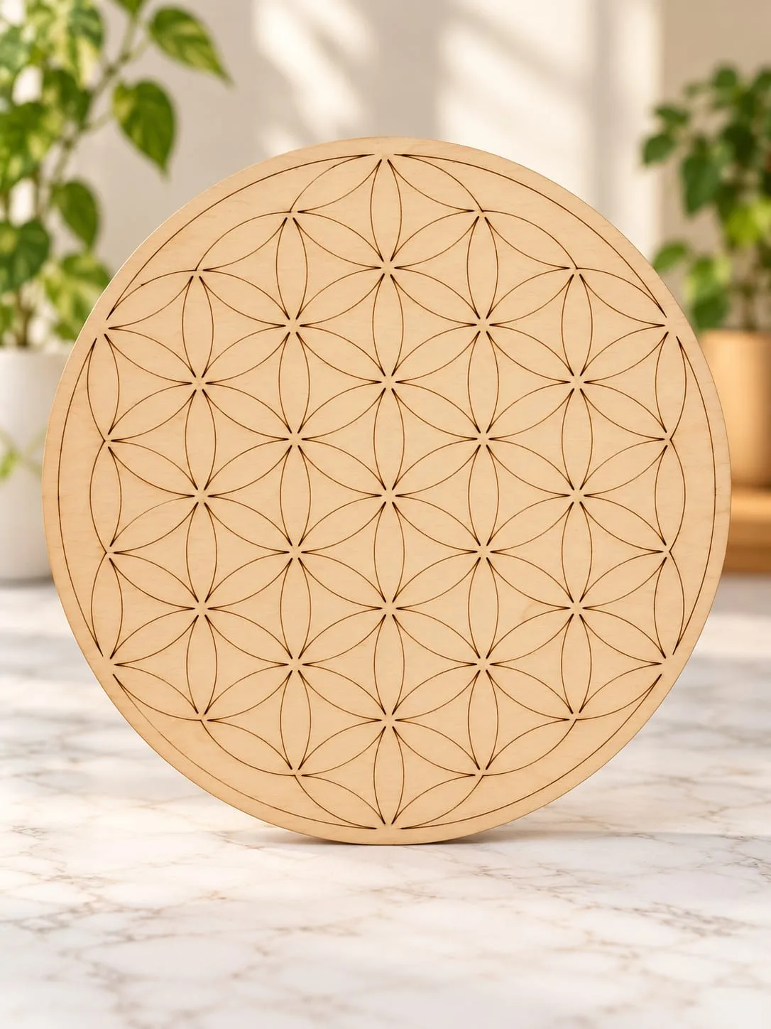 Rejilla de Madera Flor de la Vida 30x30 cm