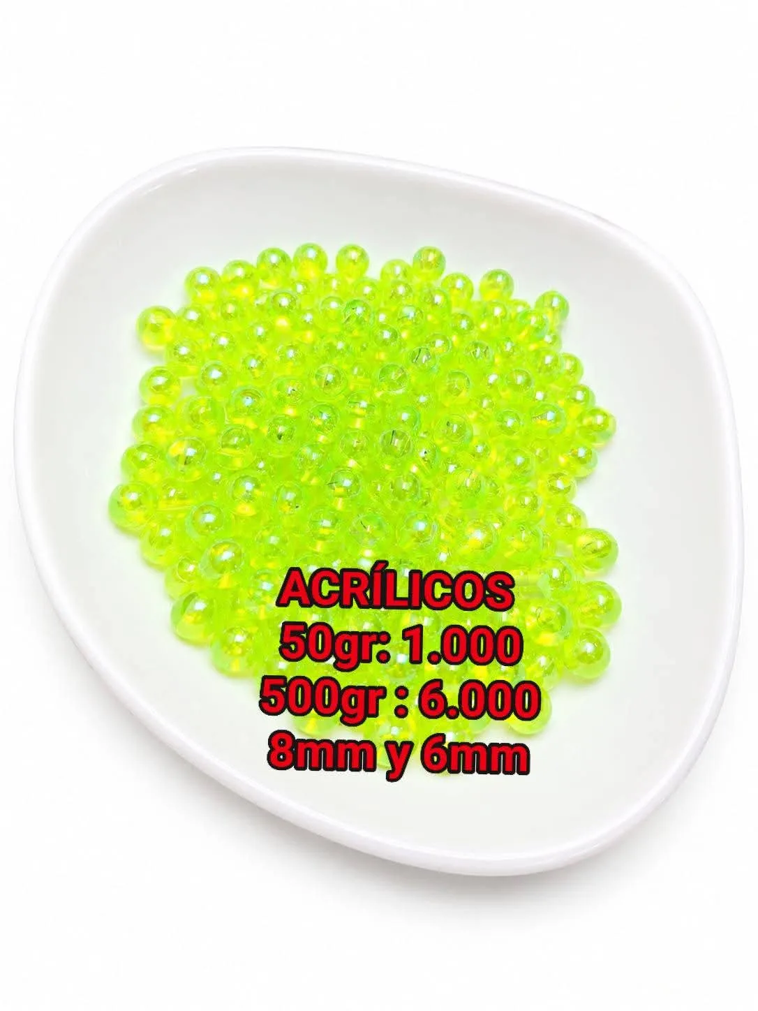 Cuentas Acrílicas - Verde lima transparente