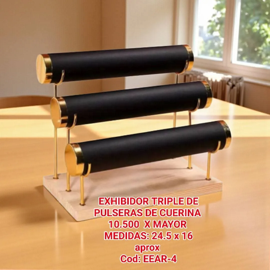 Exhibidor de Pulseras Triple (Negro)