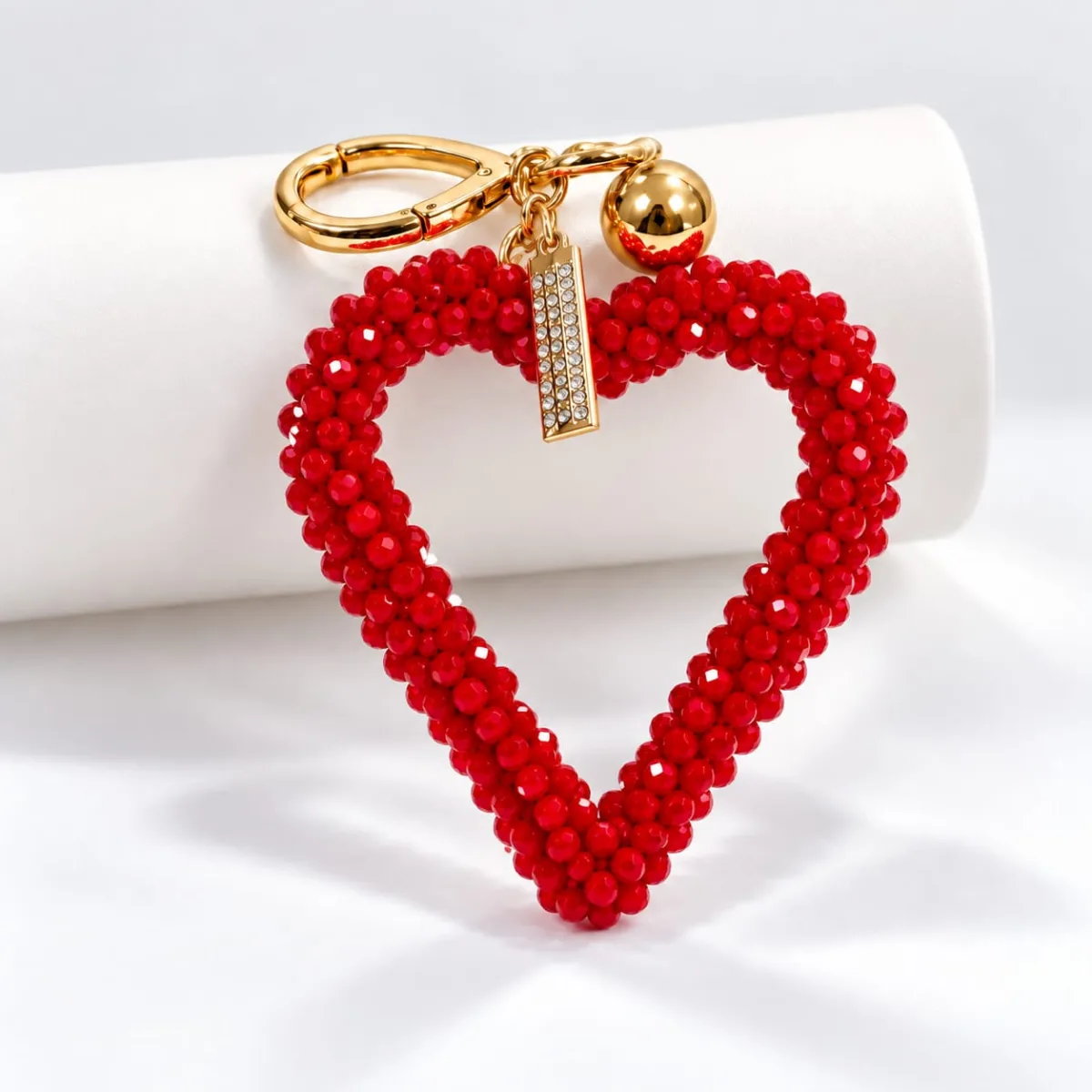 Porta Celular Corazón de Cristal Rojo