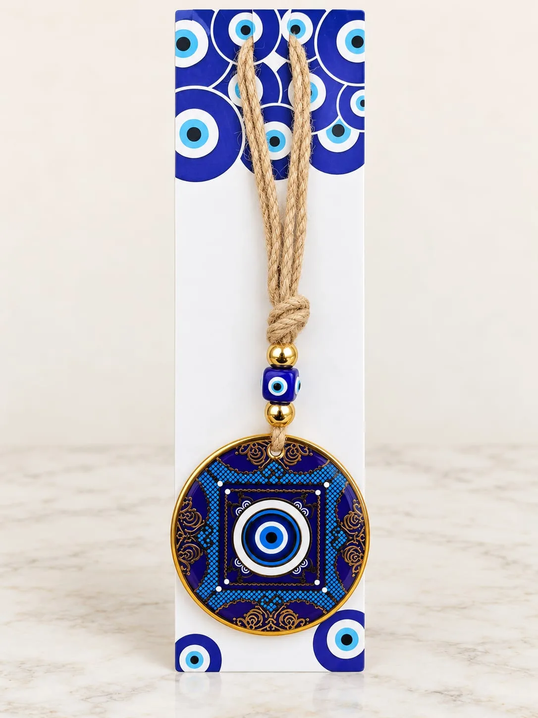 Colgante Disco Mandala Cuadrado Ojo Turco