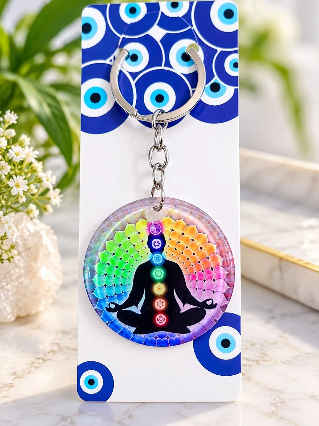 Llavero de Meditación y Chakras Arcoíris