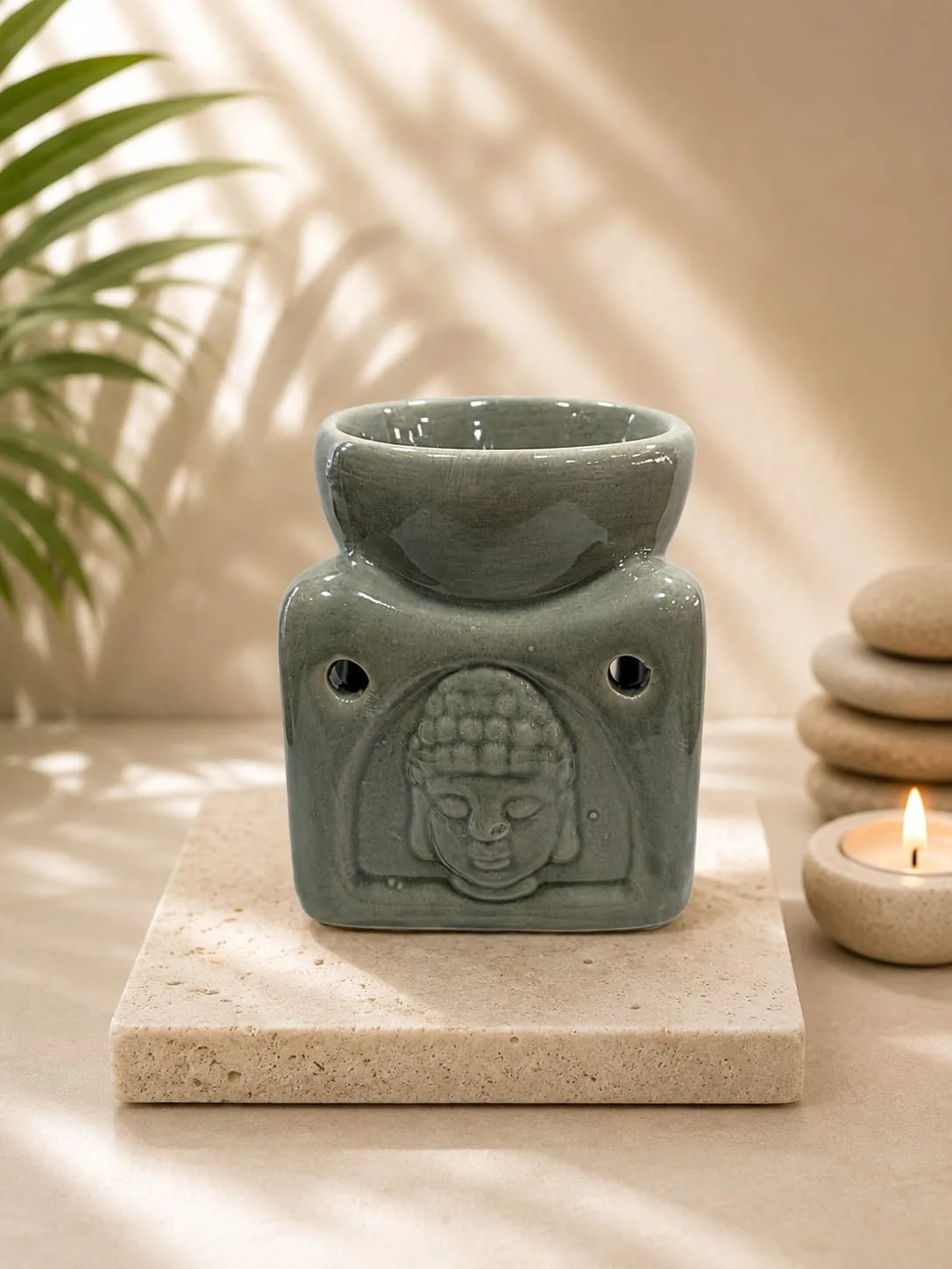 Difusor de Aroma Ceramico Buda – Gris
