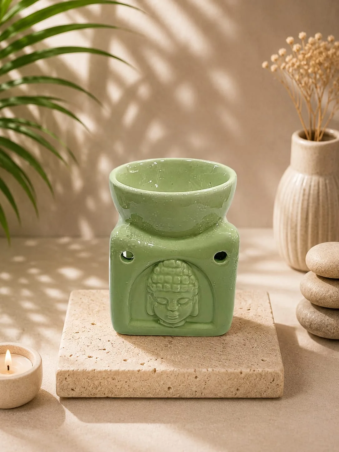 Difusor de Aroma Ceramico Buda – Verde Claro
