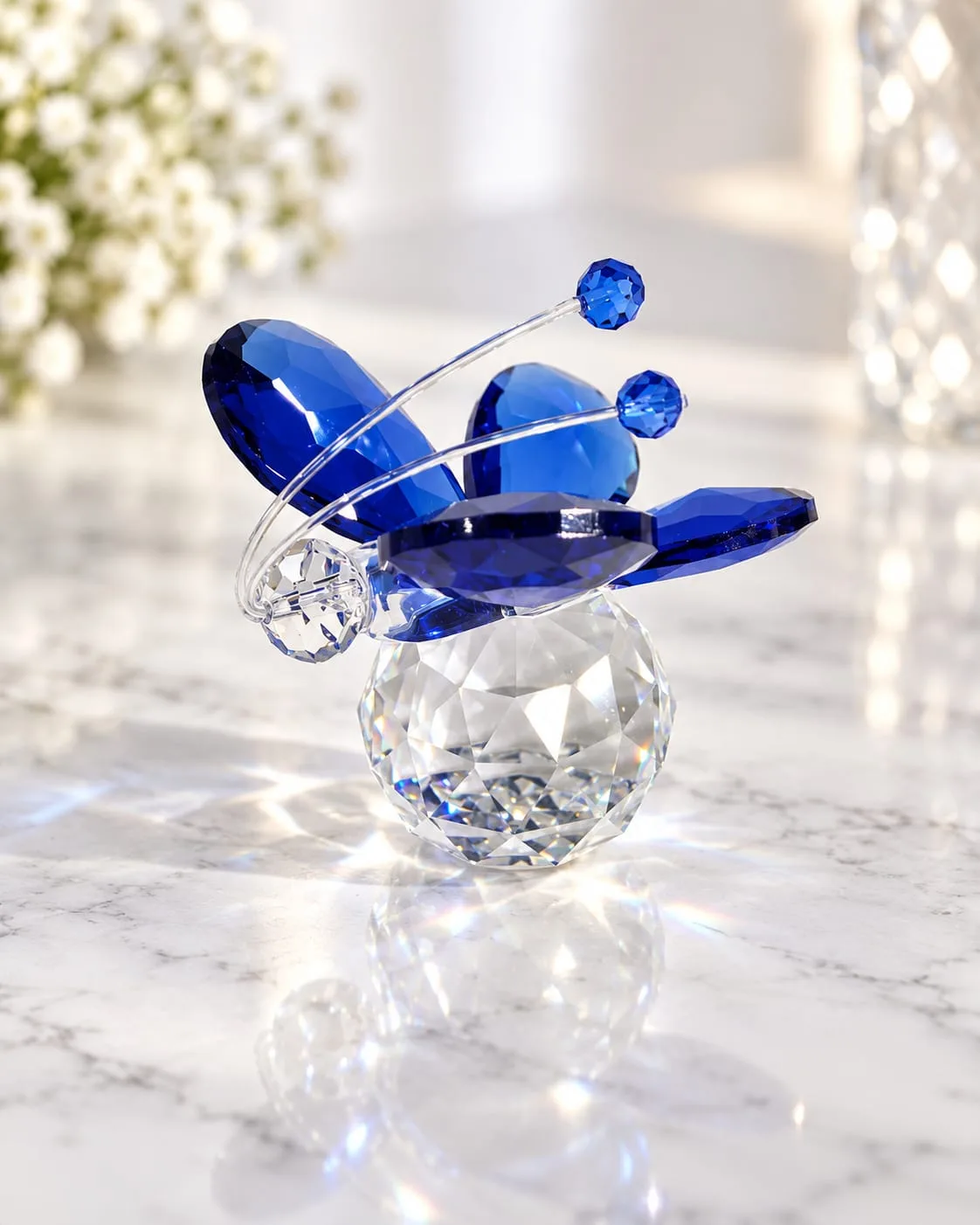 Figura de Cristal de Mariposa (Azul)