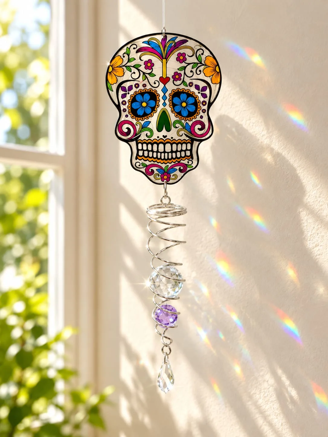 Spinner con Cristal Calavera Mexicana
