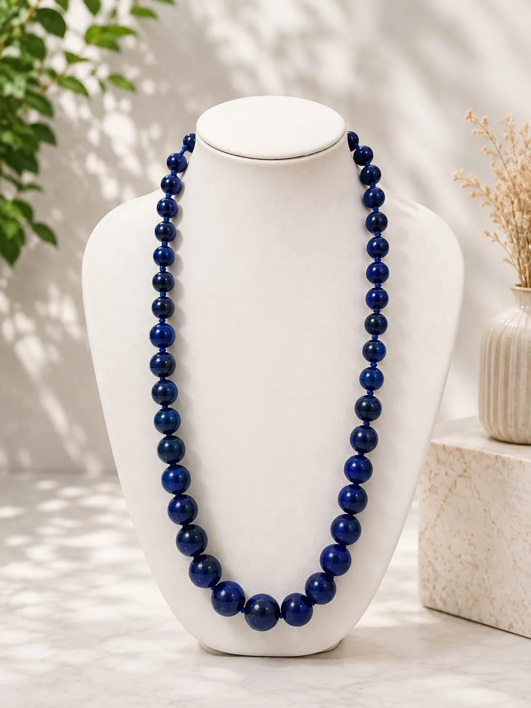 Collar de Cuarzo Natural – Azul Marino