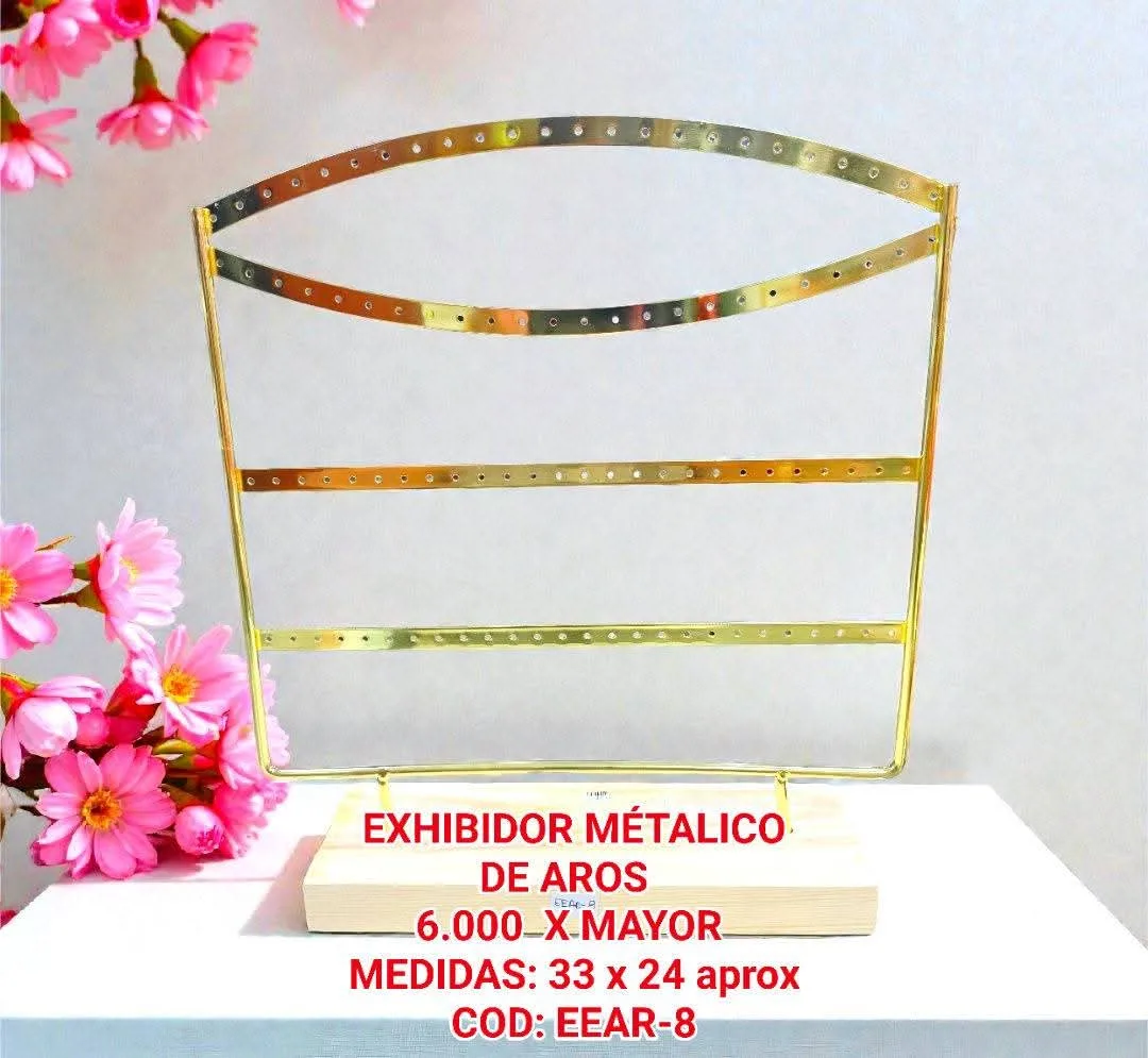 Exhibidor de Metal Arco de 4 Niveles para Aros (Dorado)