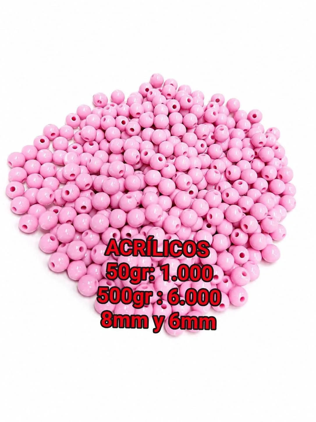 Cuentas Acrílicas - Rosado opaco