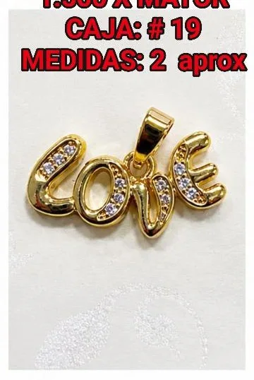 Colgante de Rodio - Letras "LOVE" piedras claras