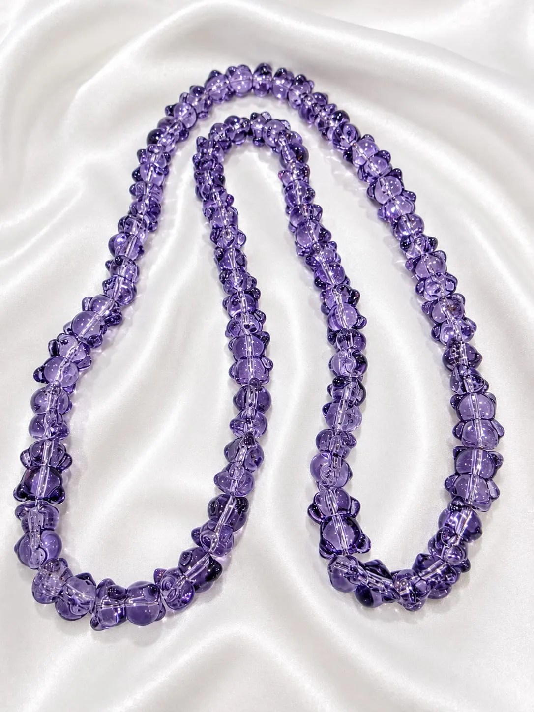 Cuentas de Vidrio Forma de Oso Morado