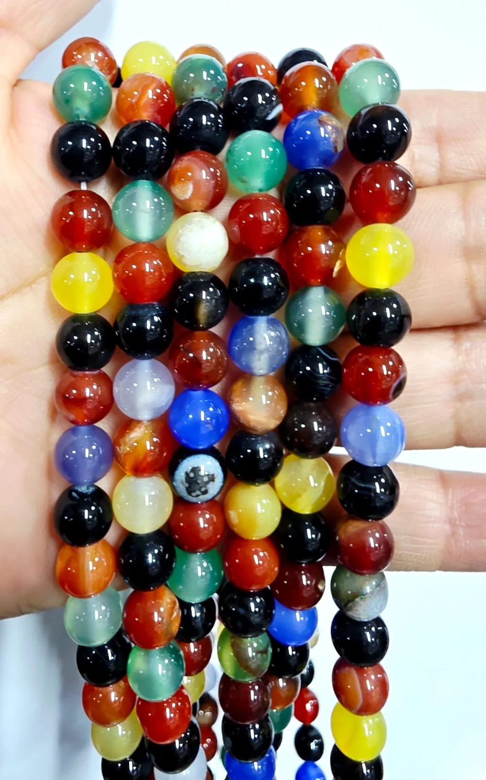 Tira de piedras de ágata mixta N°8