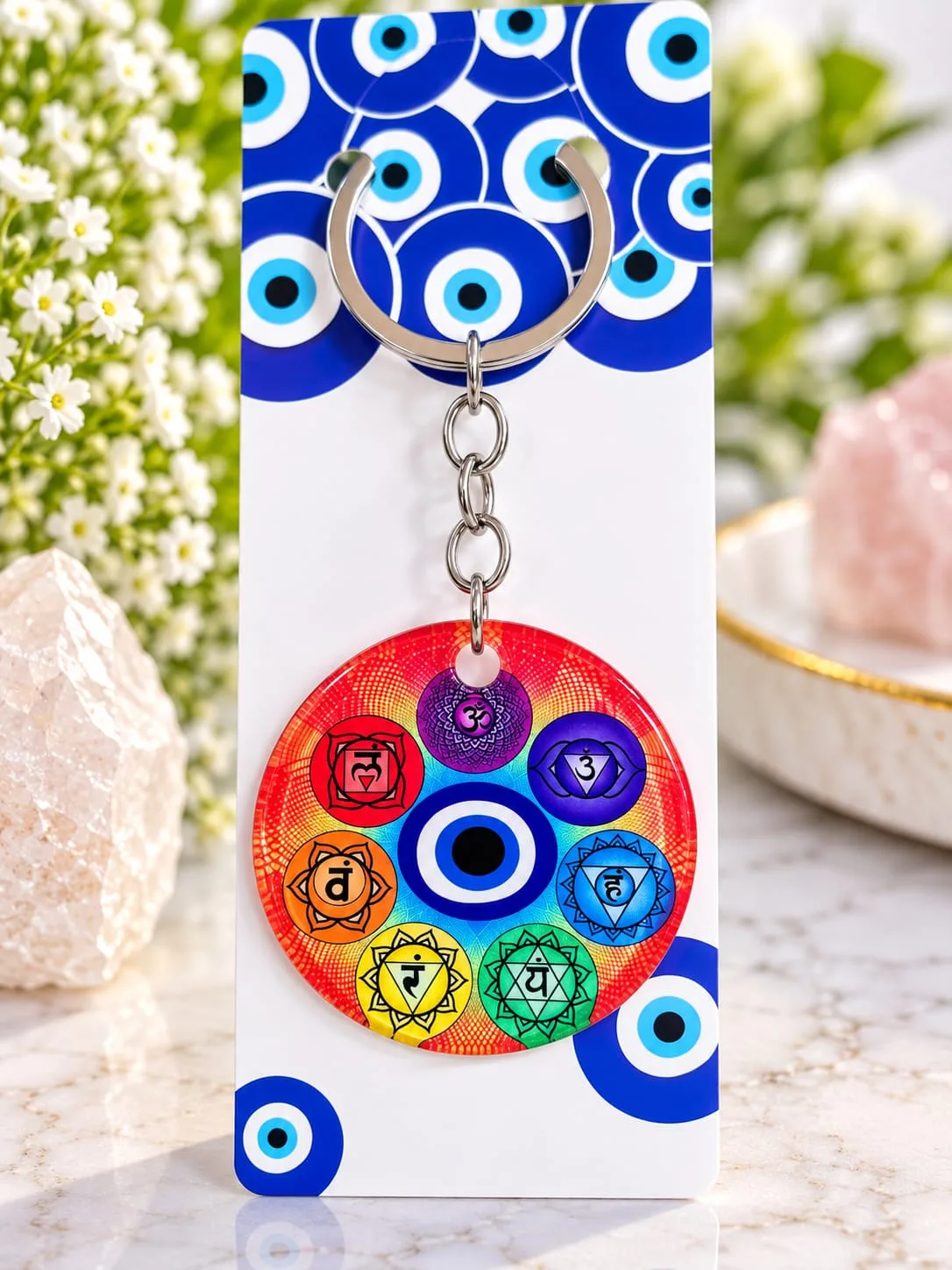 Llavero de Chakras con Ojo Turco