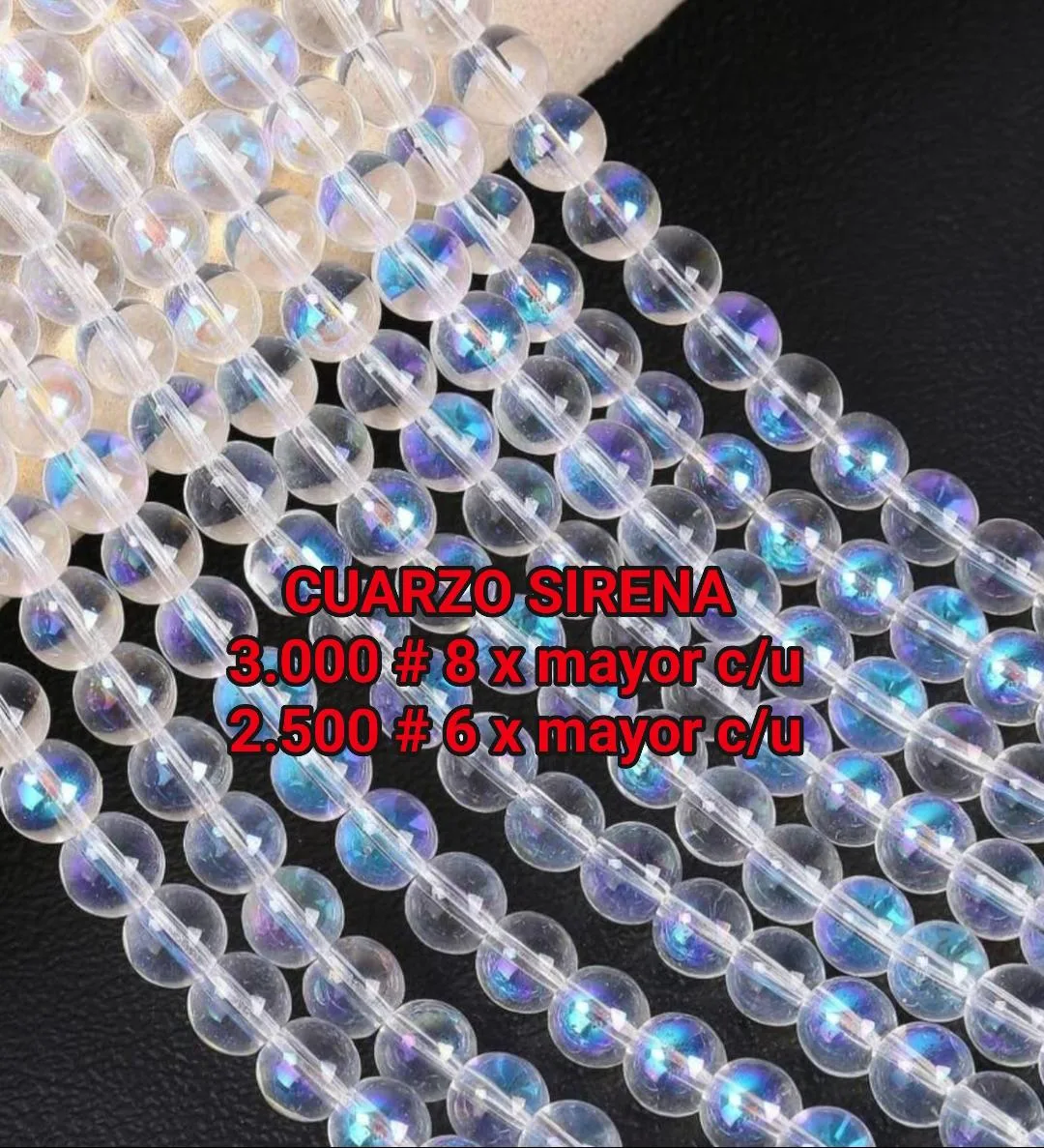 Tira de piedras de Cuarzo Sirena Blanco