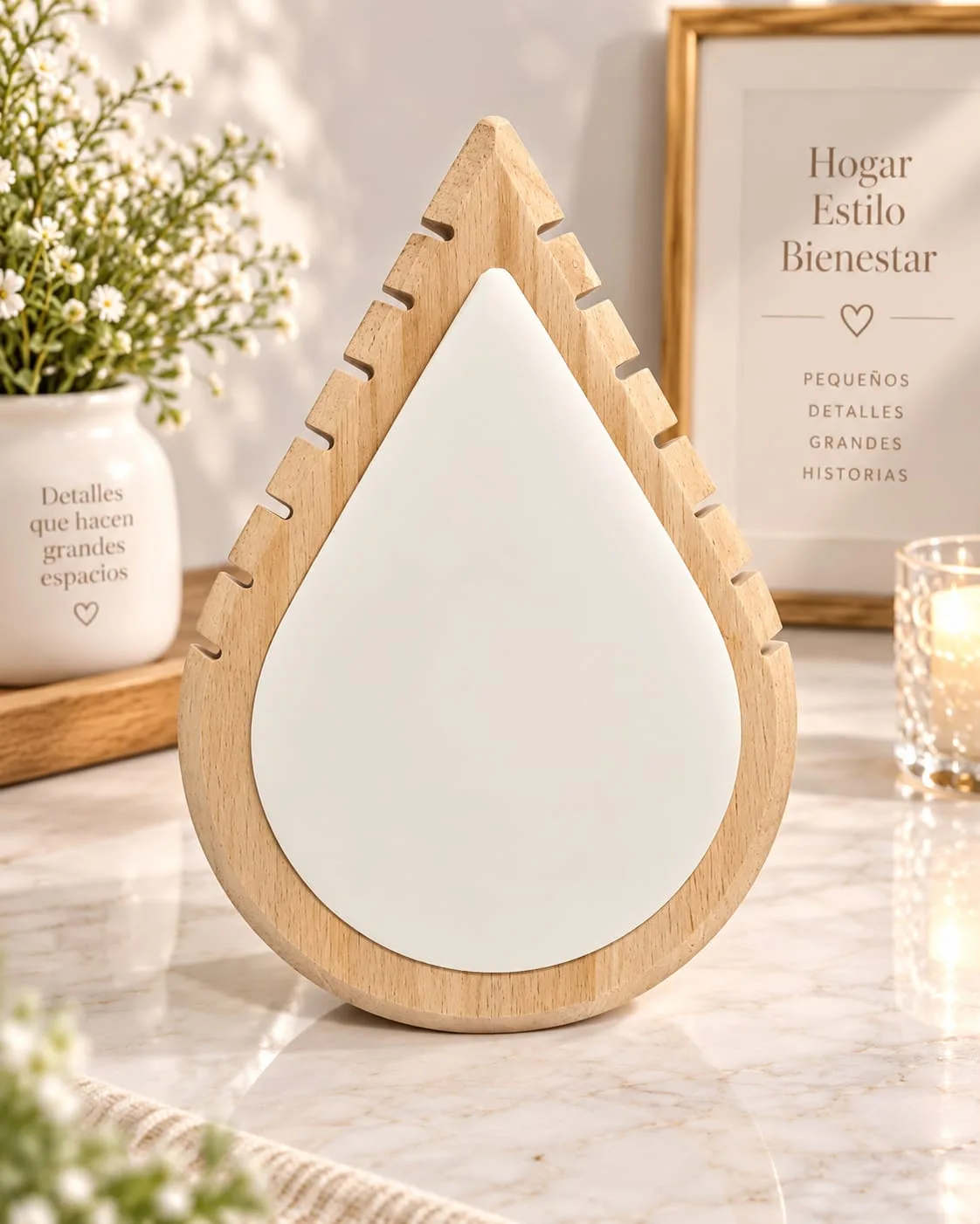 Exhibidor de Joyas de Cuerina Gota (Blanco)