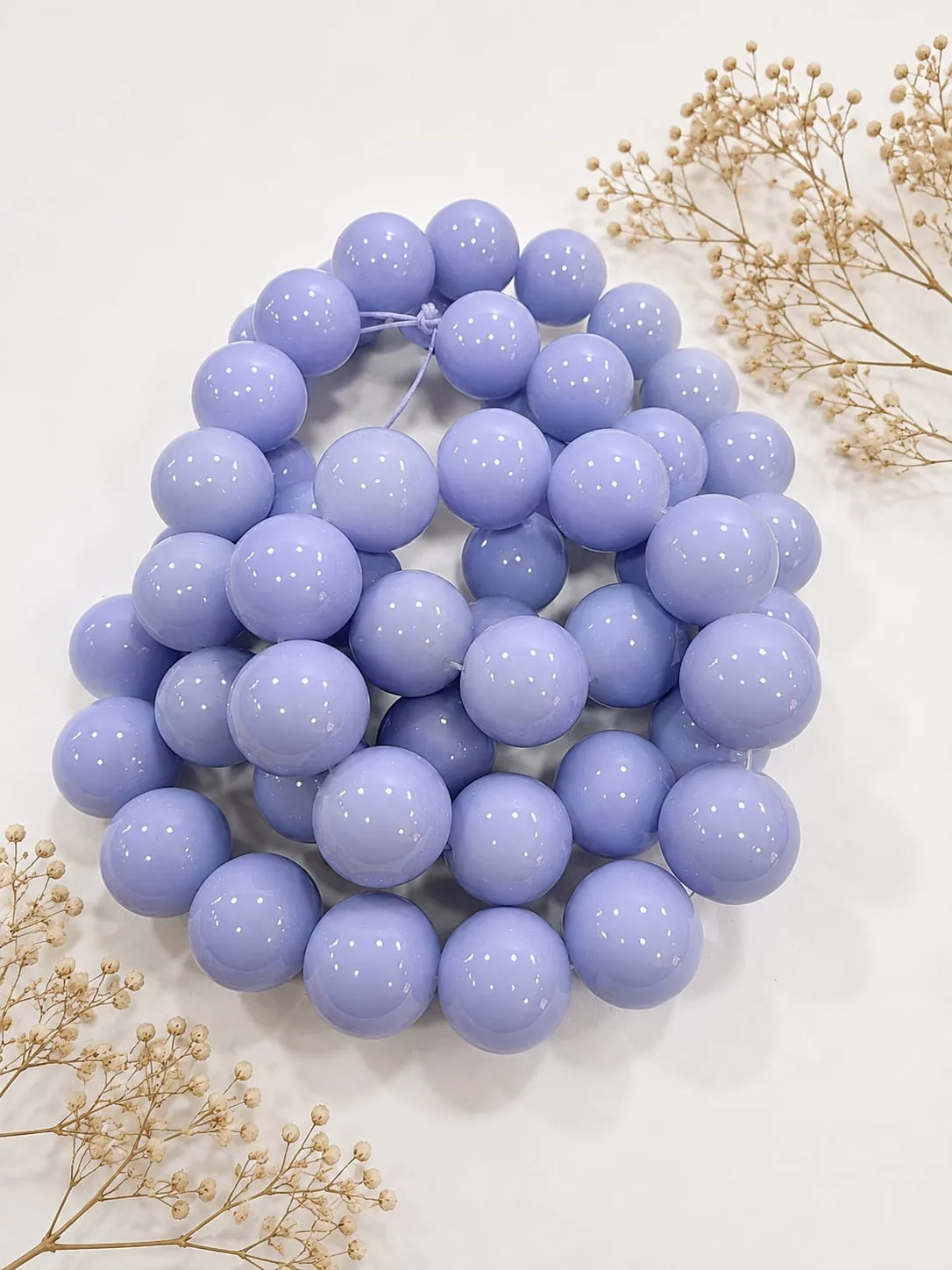 Cuenta de Vidrio Redonda Color Lila/Periwinkle