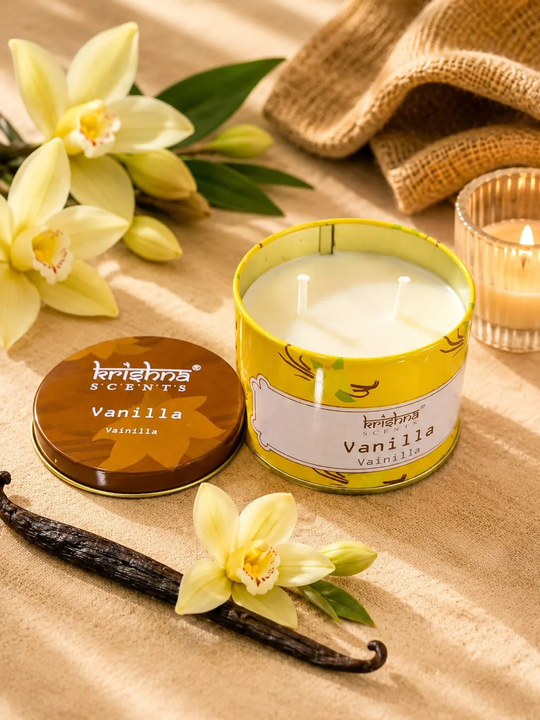 Vela Aromática Krishna Scents Vainilla