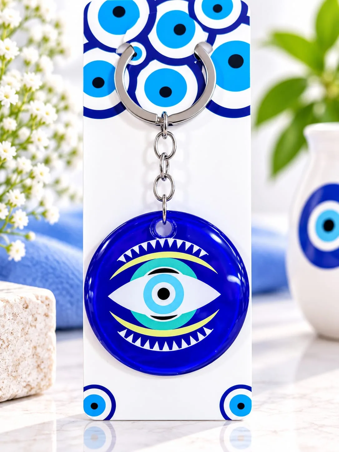 Llavero de Ojo Turco con Pestañas