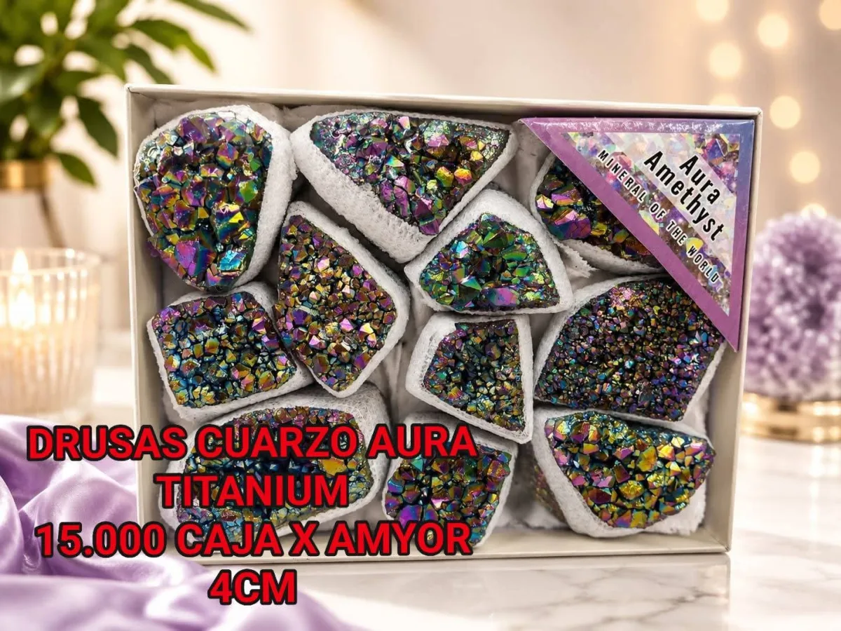 Drusas Cuarzo Aura Titanium