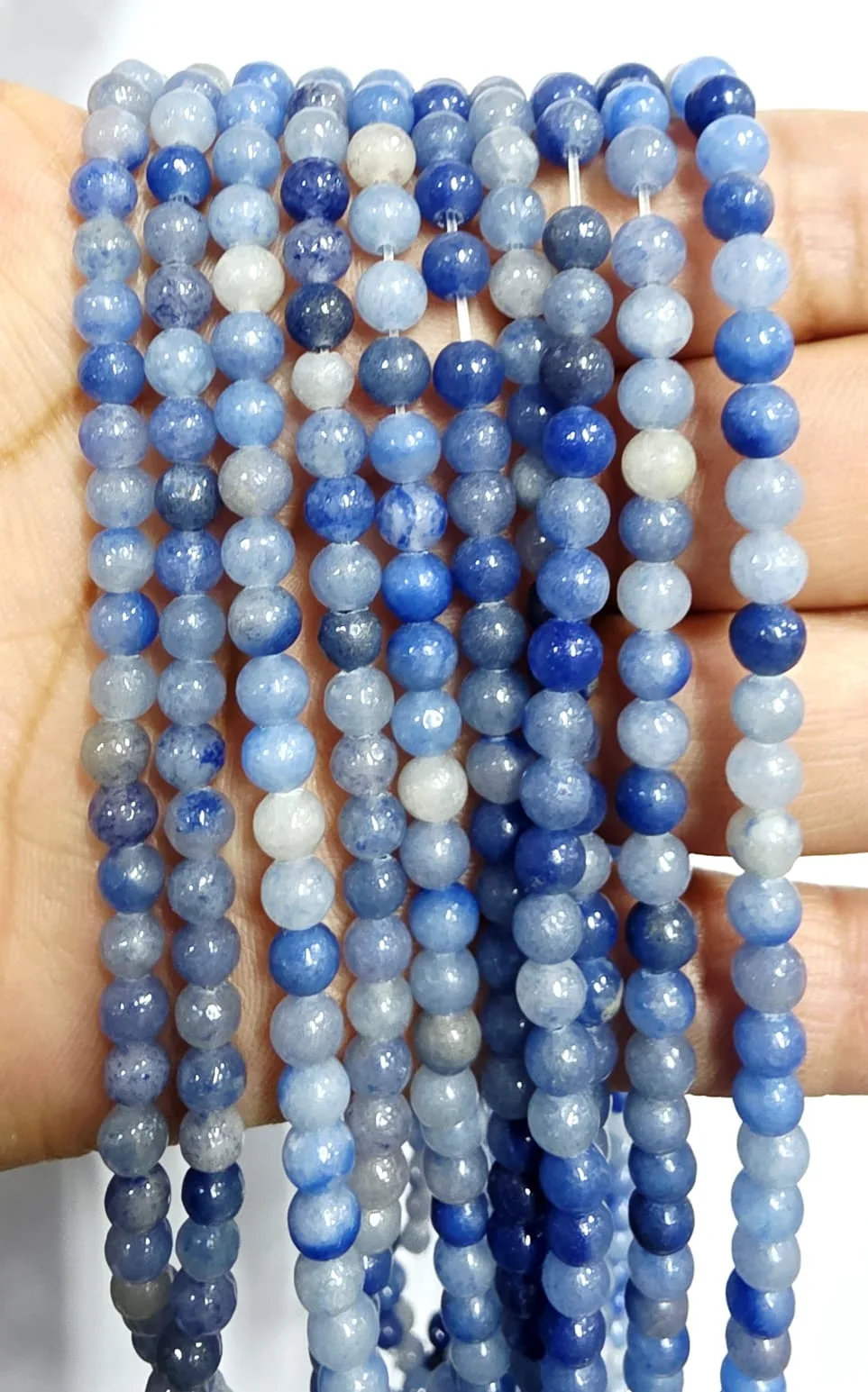 Tira de piedras de Aventurina Azul N°4