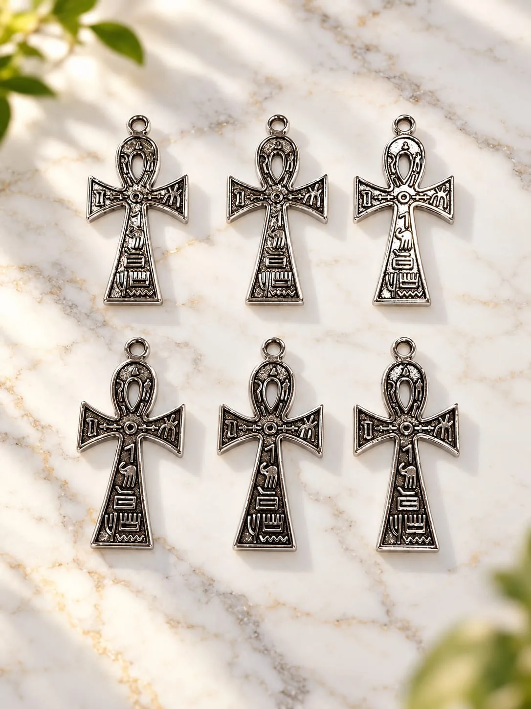 Dije de Cruz Ankh con Jeroglíficos 3.7 cm