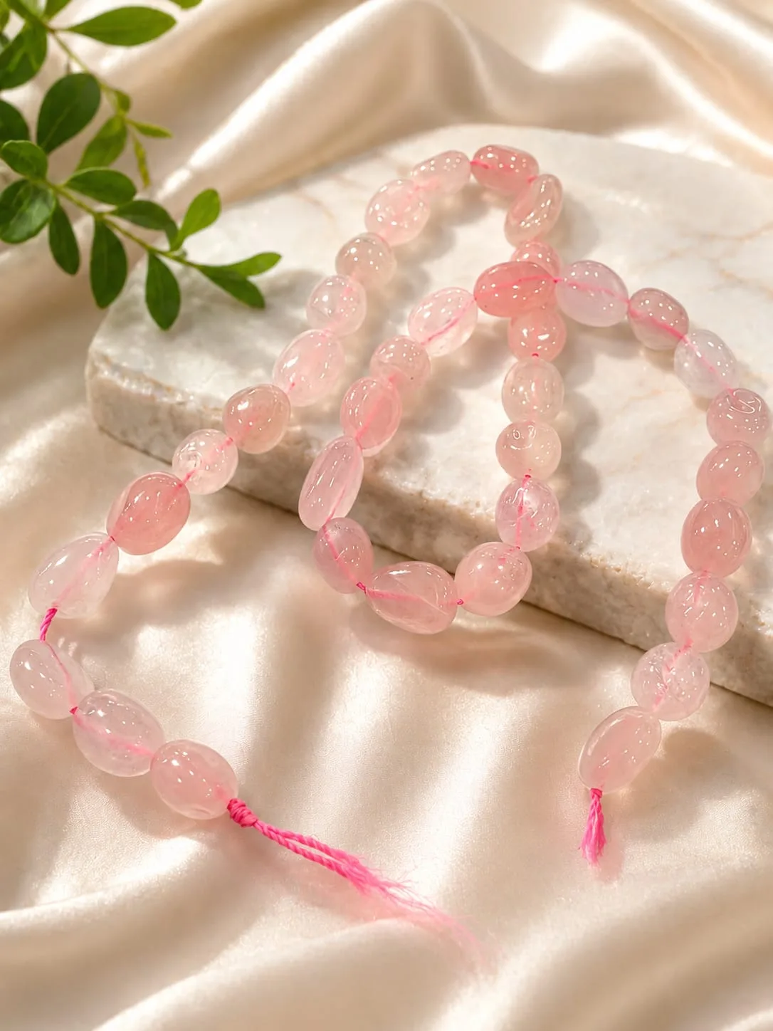Pulsera Cuarzo Rosado Irregular