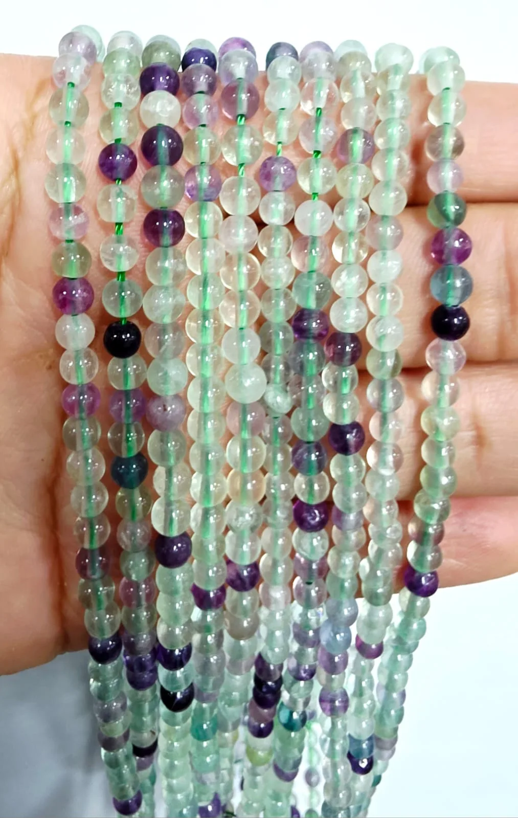 Tira de piedras de Fluorita Natural N°4