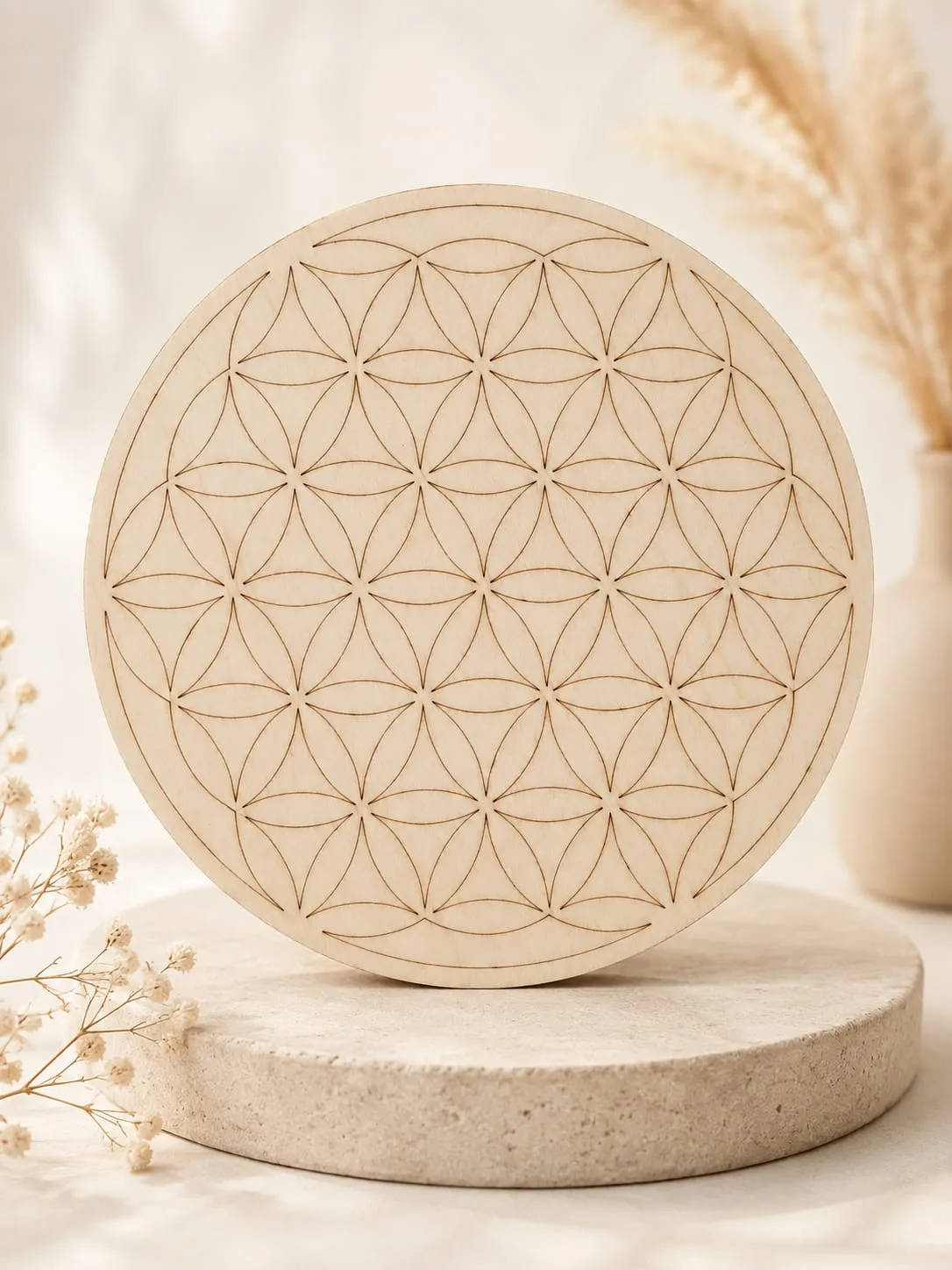Panel de Madera Flor de la Vida Circular