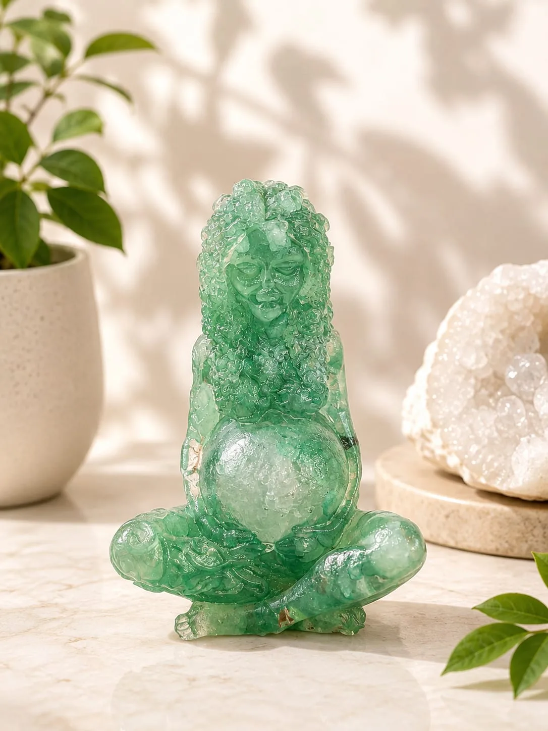 Figura de Madre Tierra en Aventurina Verde