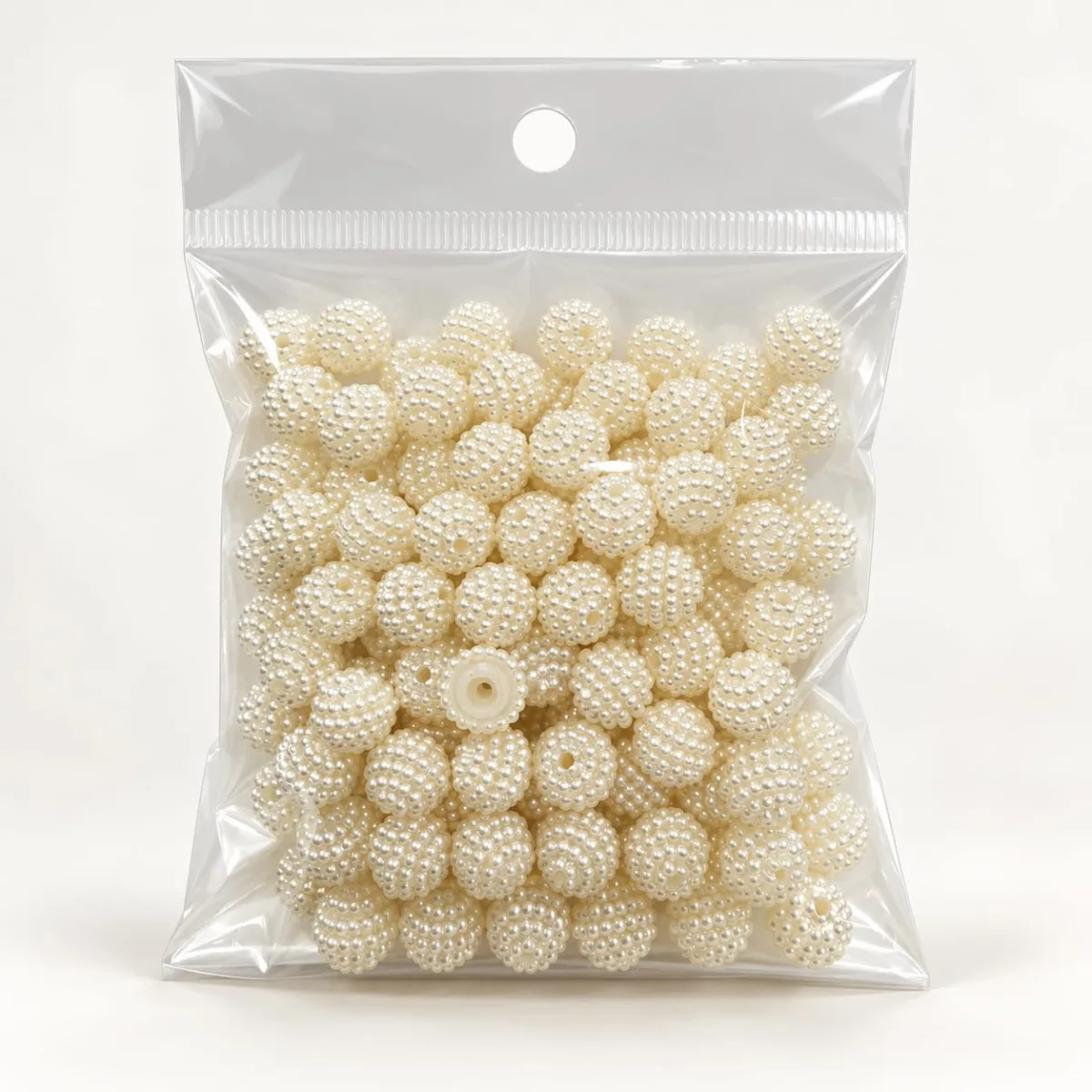 Perla Acrílica Frambuesa Crema 10mm
