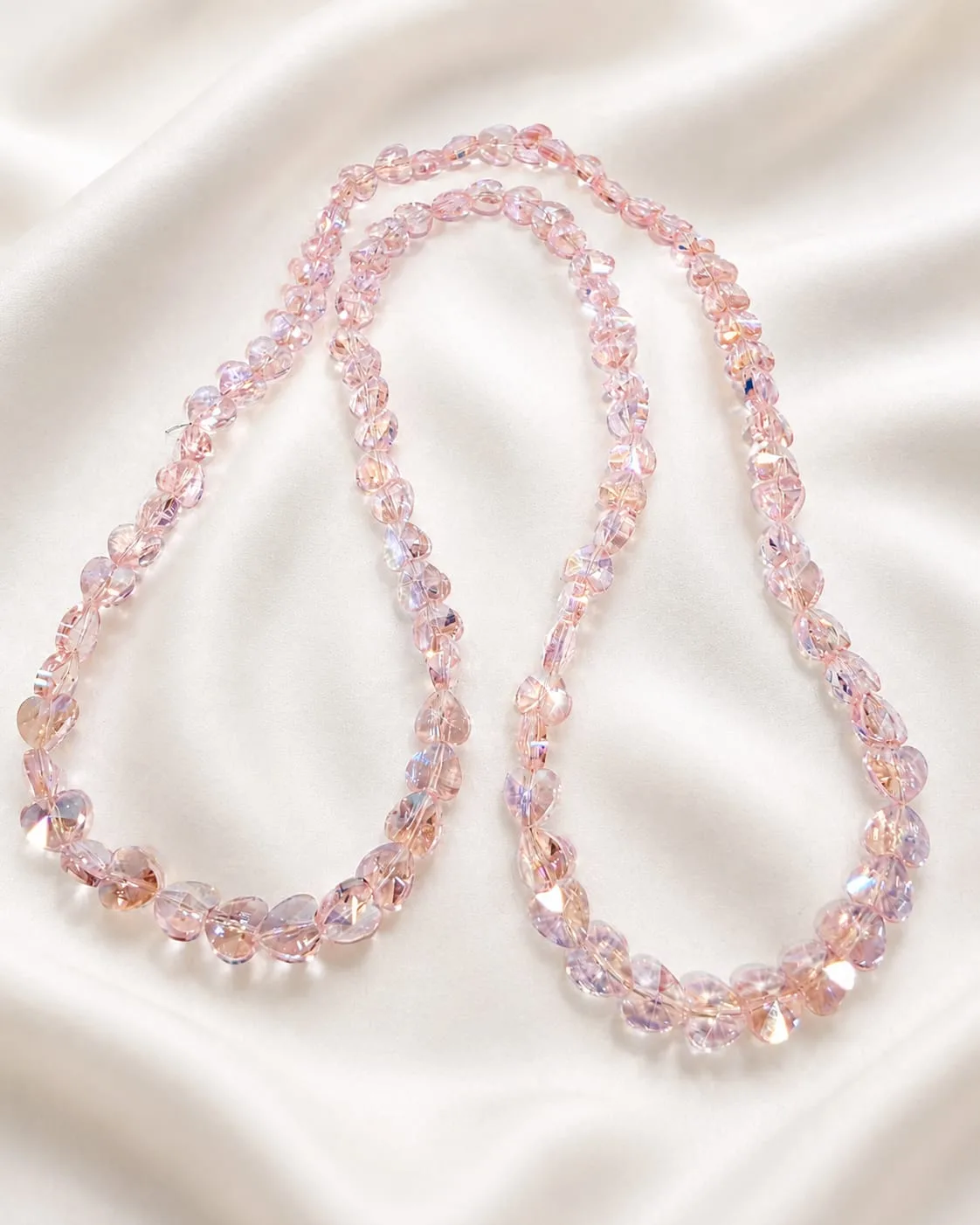 Cuentas de Vidrio Forma de Corazón Rosa Lila