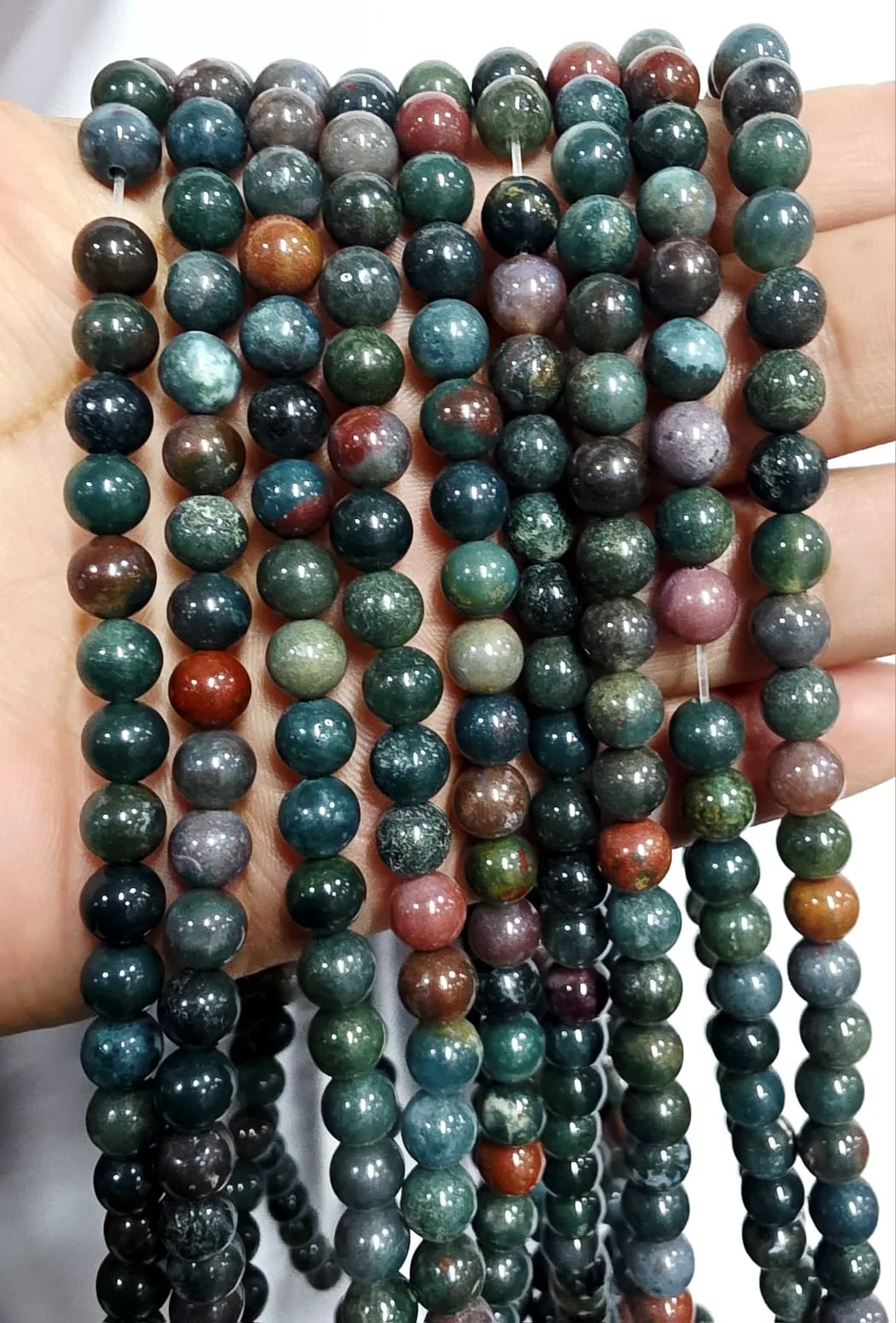 Tira de piedras de Heliotropo Clase A N°4